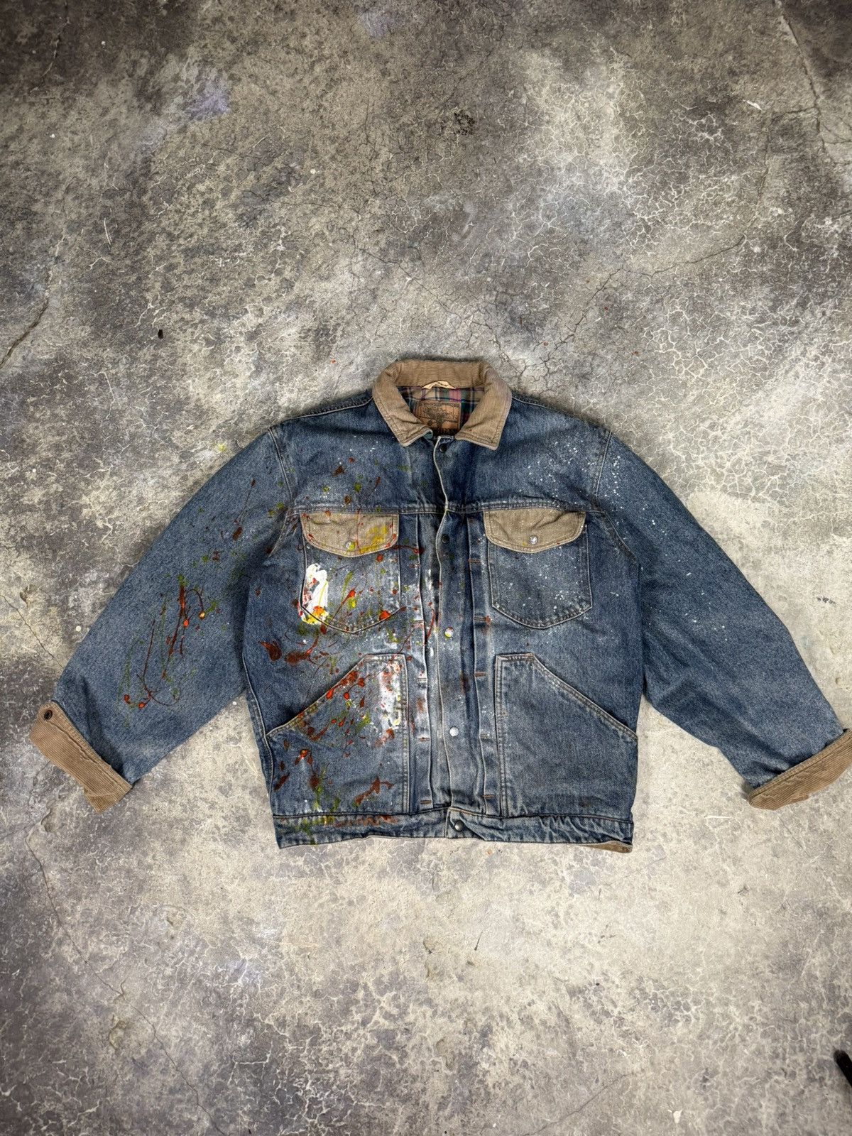 Japanese Brand × Vintage Vintage Painters Denim Jacket Size US L / EU 52-54 / 3 - 1 Thumbnail