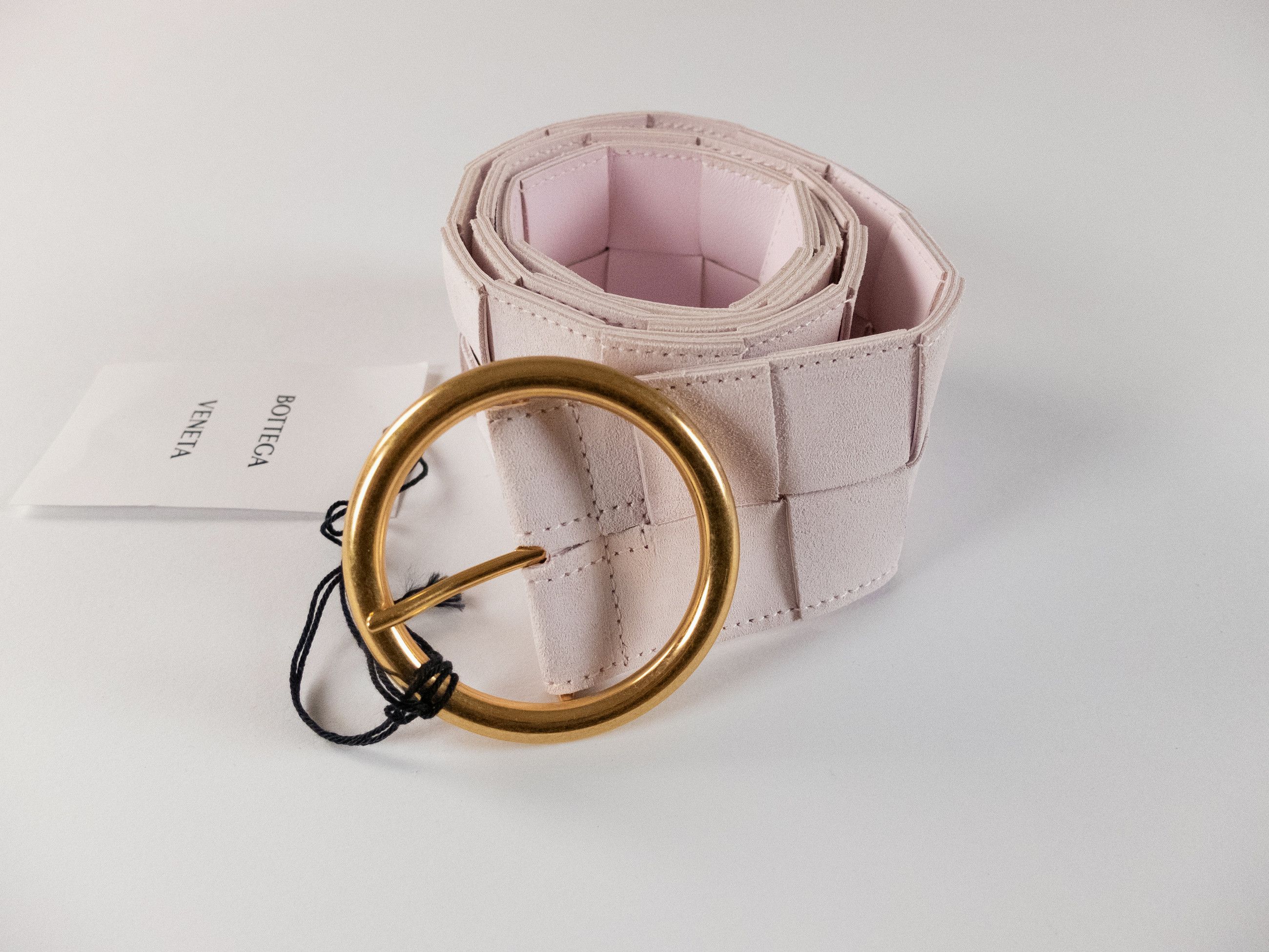Bottega Veneta BOTTEGA VENETA pale pink woven suede belt Size 85 Size ONE SIZE - 1 Thumbnail