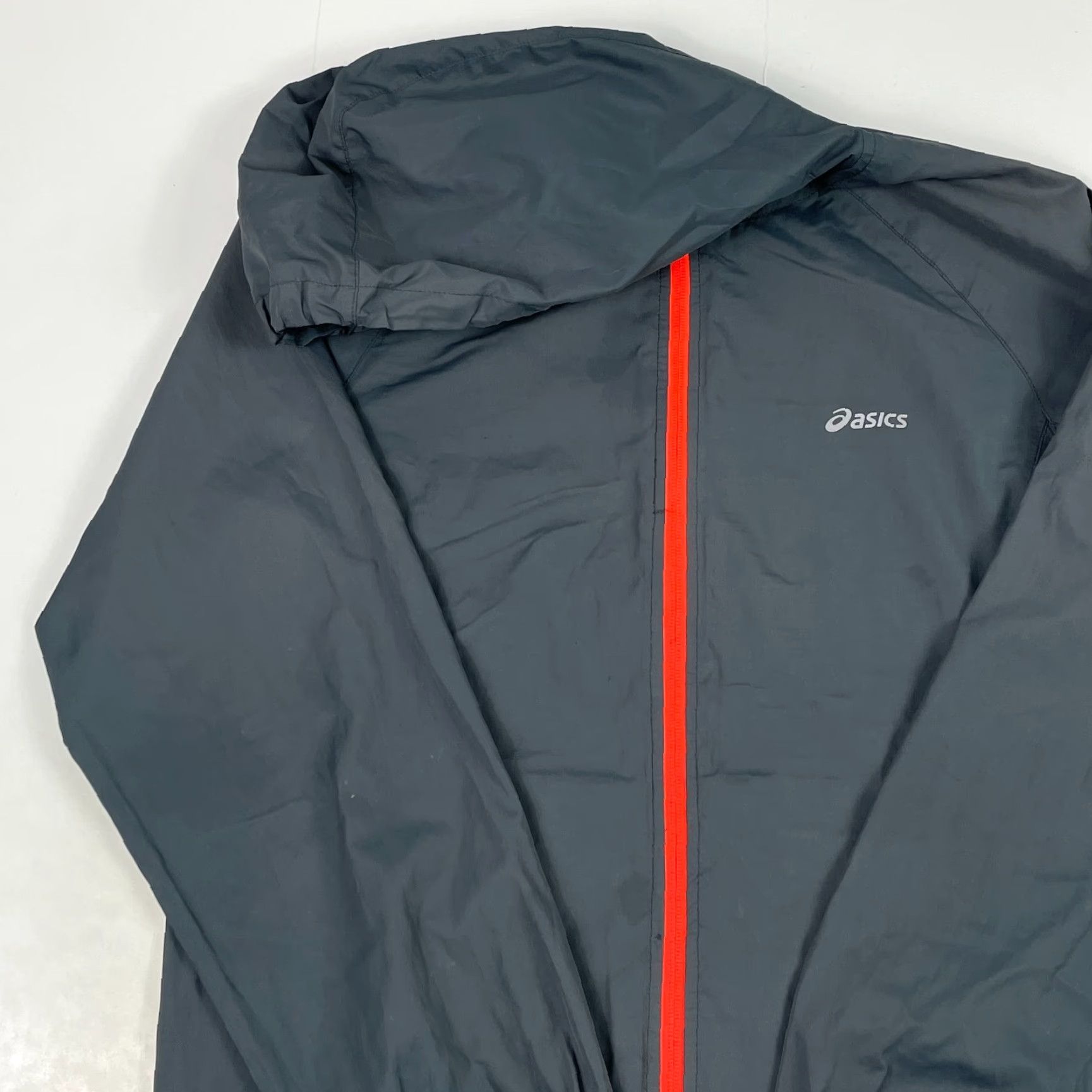 Asics Asics Jacket Mens Small Gray Hooded Running Ultralight Water Resistant Windbreaker Performance Outdoor Spring Fall Winter Size US S / EU 44-46 / 1 - 2 Thumbnail