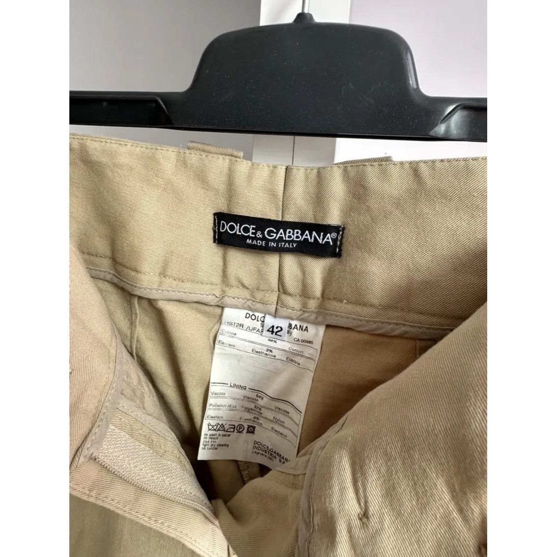 Dolce & Gabbana VTG Dolce&Gabbana Women's Beige Flared Straight Pants Size 28" / US 6 / IT 42 - 3 Thumbnail