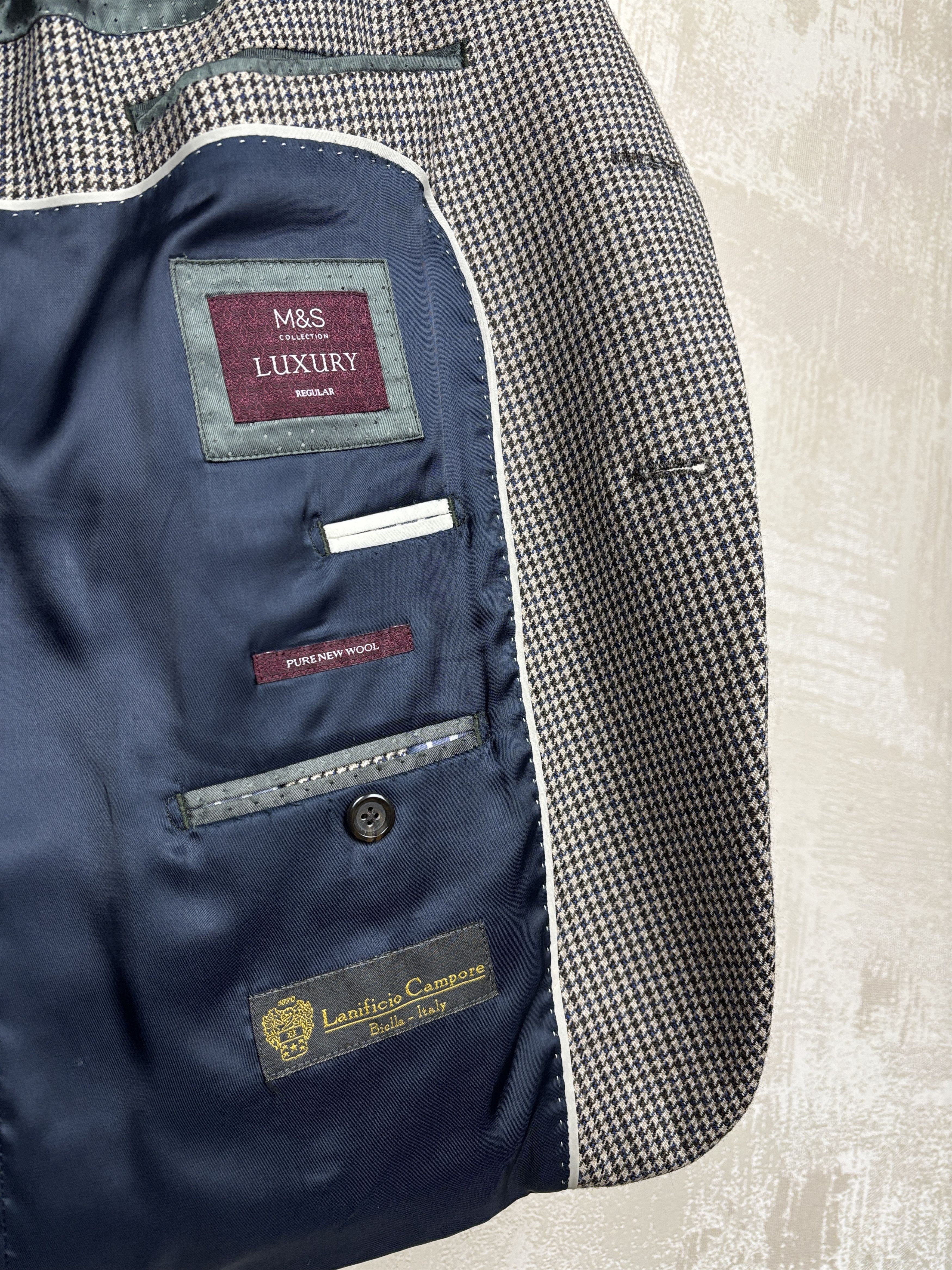 Marks & Spencer Marks and Spencer Wool Houndstooth Blazer Lanificio Campore Size 46R - 12 Thumbnail
