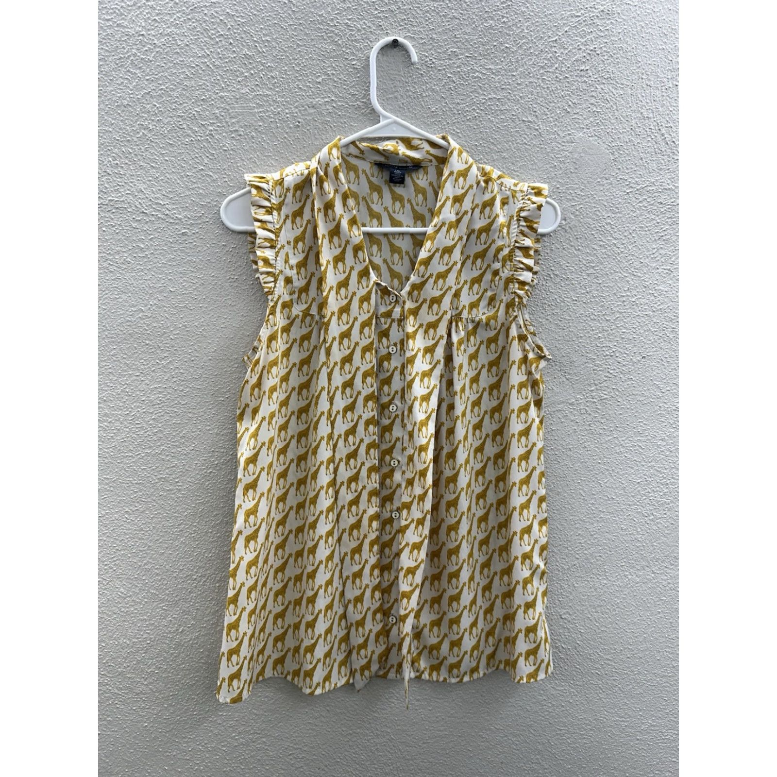Tommy Hilfiger Tommy Hilfiger Womens Tank Top Size Large Button Up Giraffe Yellow Necktie Size L / US 10 / IT 46 - 2 Thumbnail