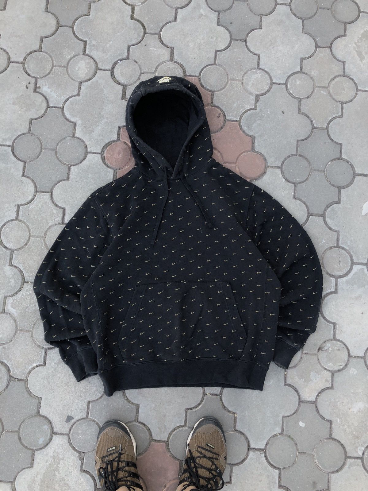 Nike × Vintage Vintage Nike Multi Swoosh Hoodie Size US M / EU 48-50 / 2 - 2 Thumbnail
