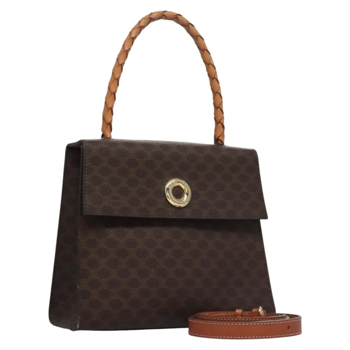 Celine CELINE Macadam Canvas Hand Bag Pvc Leather Brown Size ONE SIZE - 1 Thumbnail