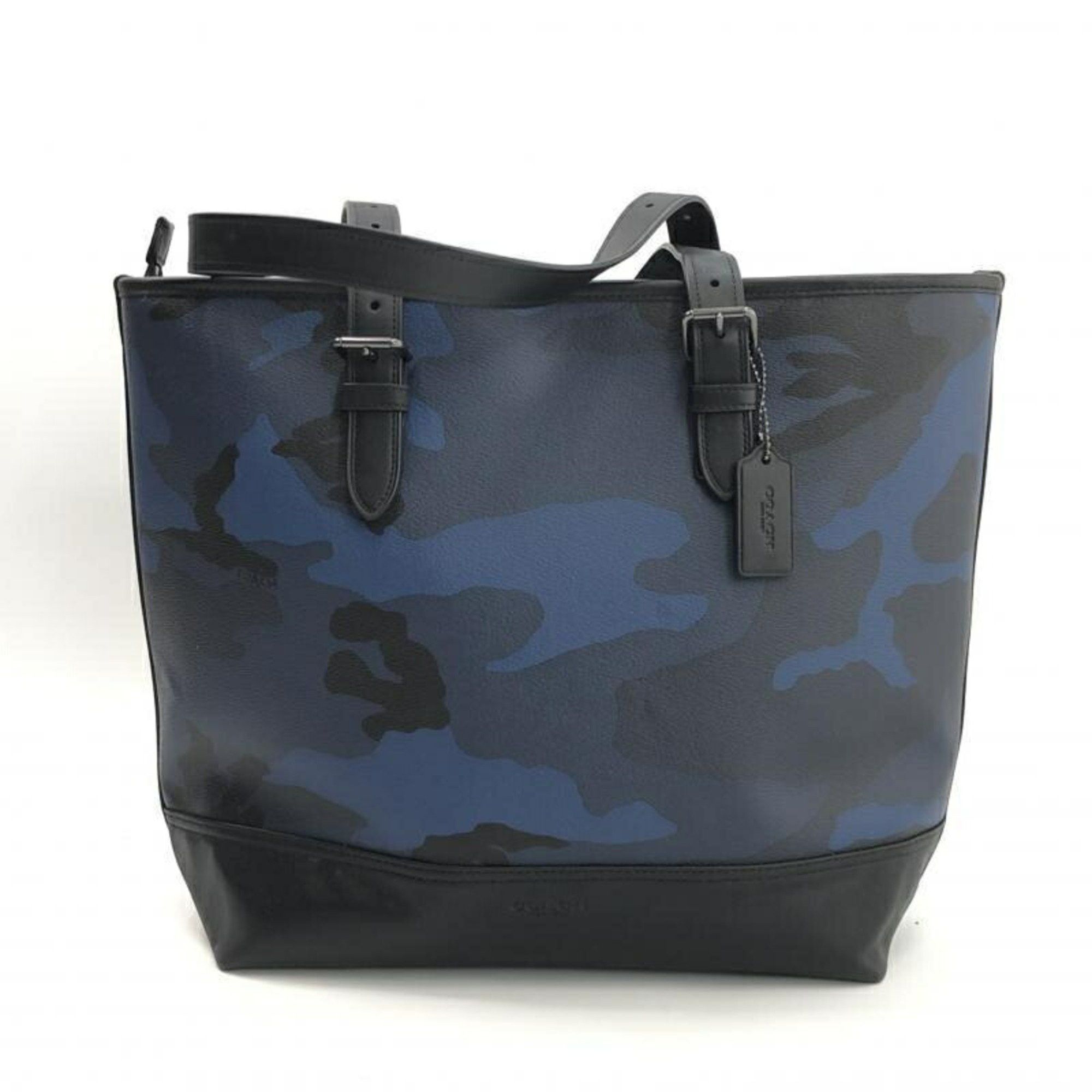 image of Coach Camouflage Tote Bag F57565 Black Blue Coach, Women's