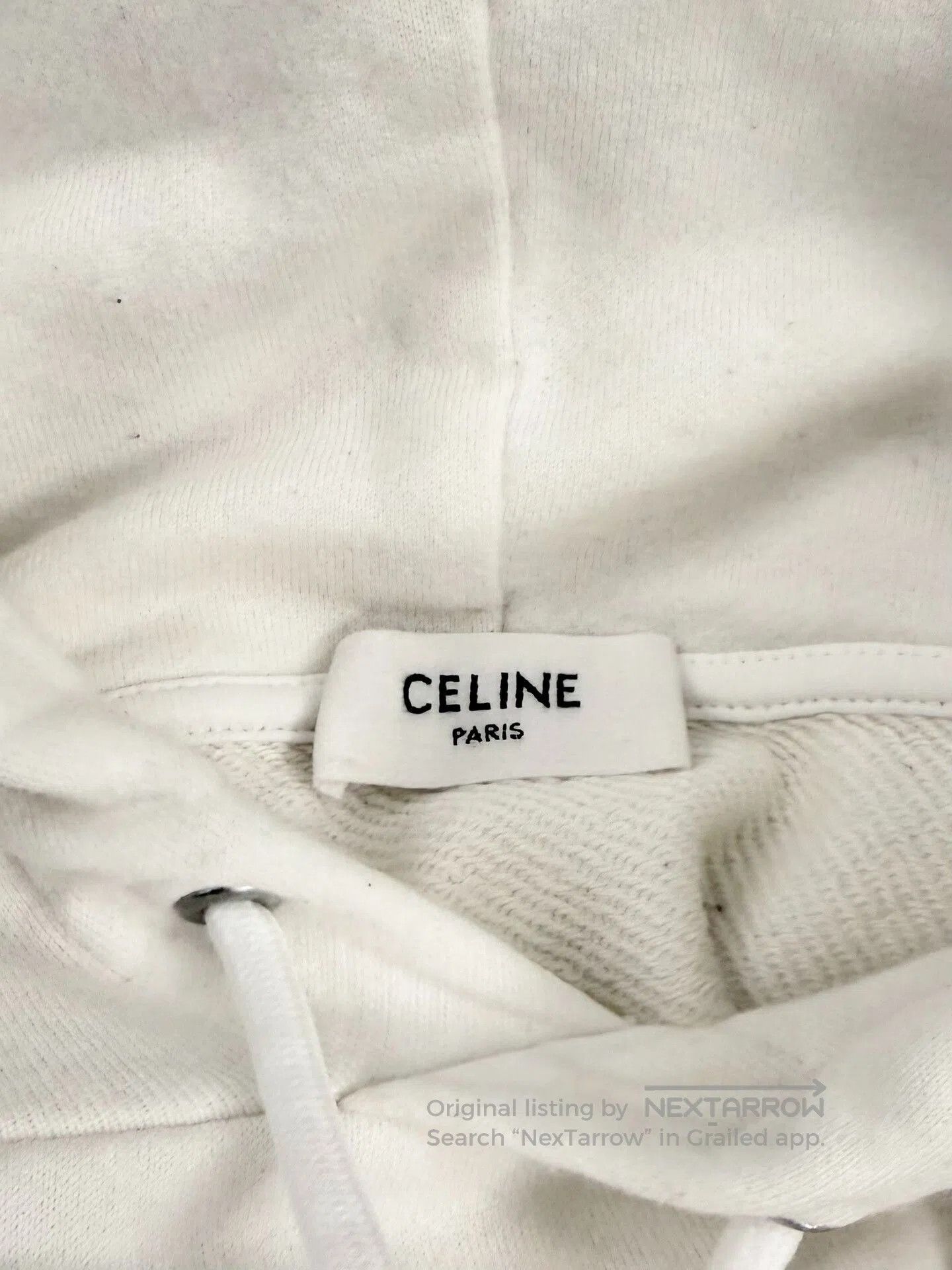 Celine Celine White Logo Hoodie by Hedi Slimane. Size XS / US 0-2 / IT 36-38 - 6 Thumbnail