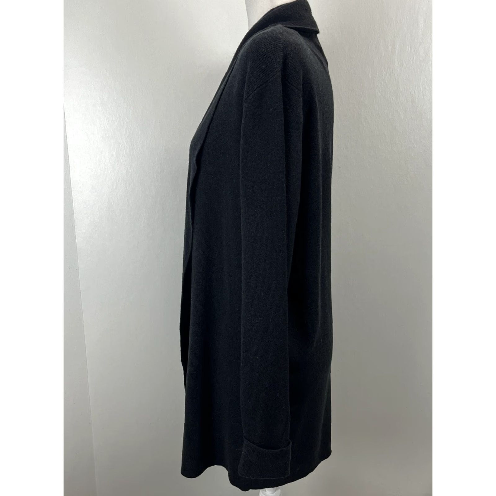 Vintage VINTAGE Chico's Cardigan Sweater XL Women Open Front Black 90s Minimalist Capsule Knit Cardigan Size XL / US 12-14 / IT 48-50 - 2 Thumbnail
