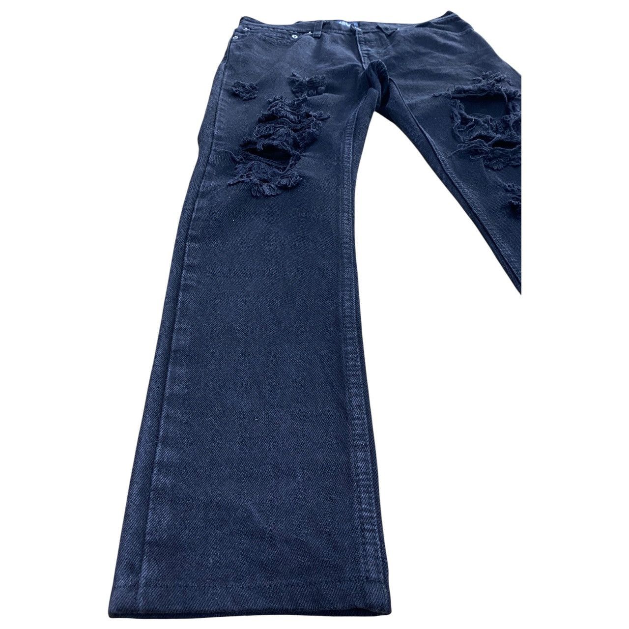 Xlarge Black Japanese X-Large Distress Style Jeans Size US 31 - 6 Thumbnail