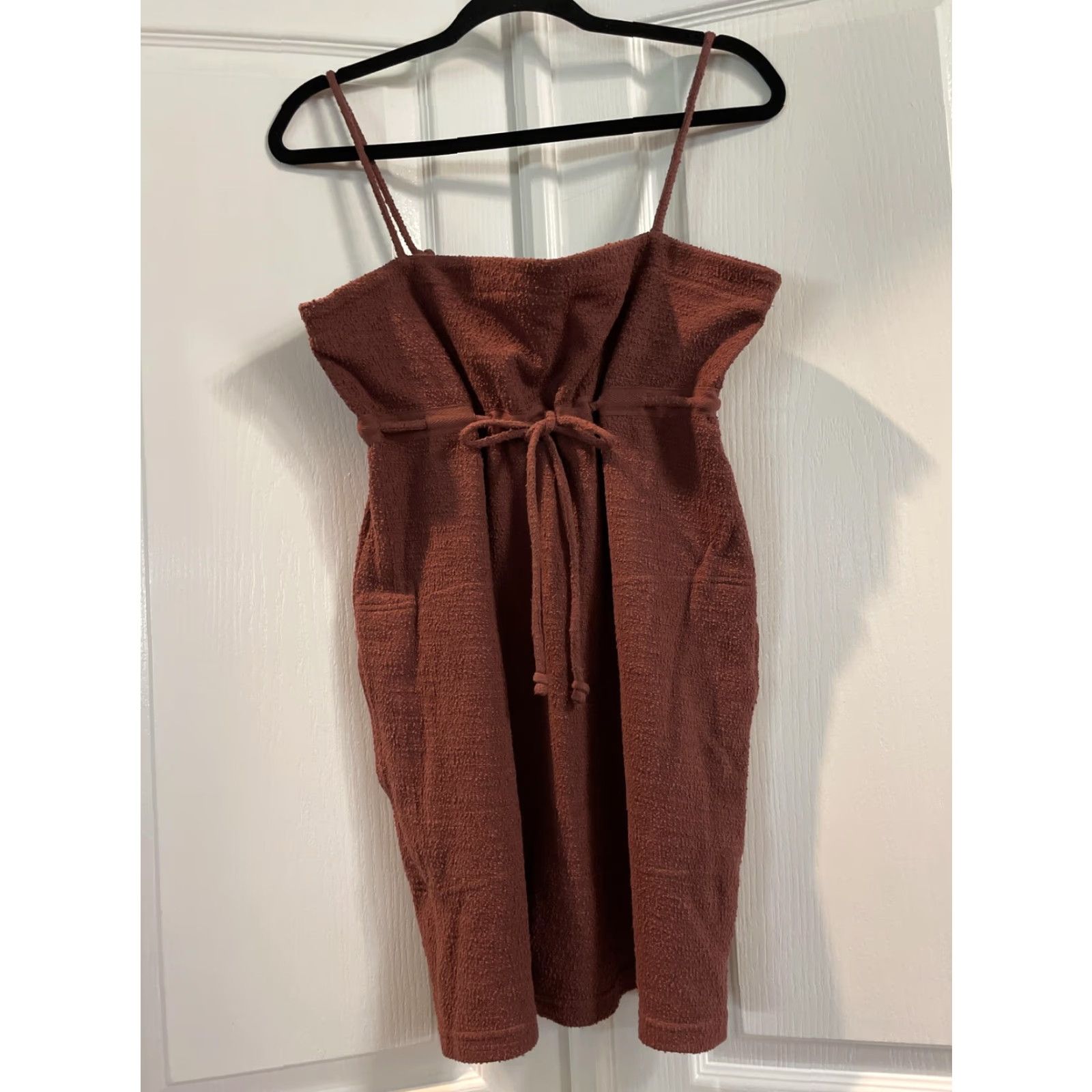 Free People VINTAGE Free People FP BEACH Dress Womens M Brown Terry Cover Up Pockets Sundress Beach Size M / US 6-8 / IT 42-44 - 2 Thumbnail
