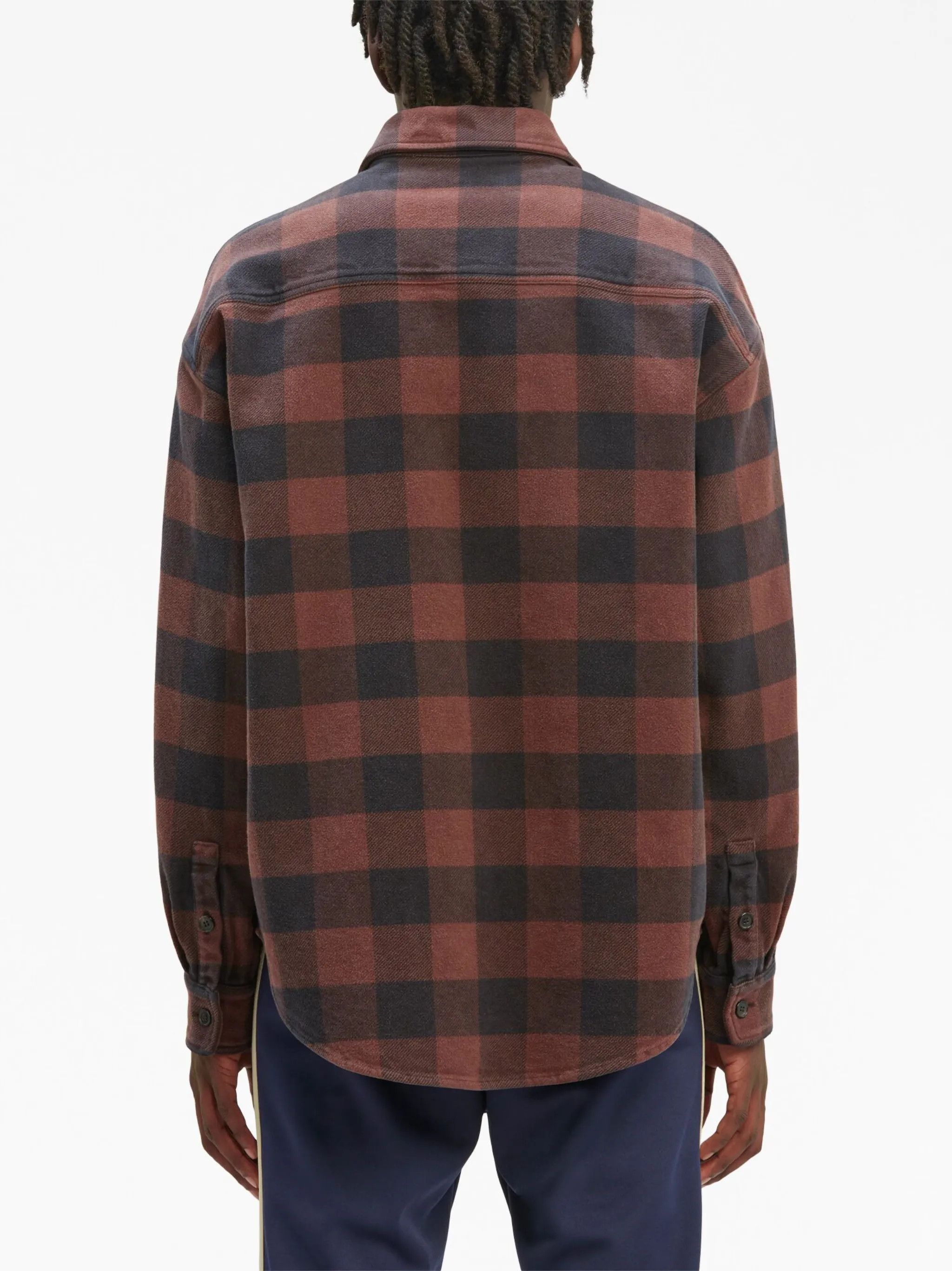Palm Angels o1gr1nt0425 Pa Monogram Check Over Shirt in Brown Size US M / EU 48-50 / 2 - 4 Thumbnail
