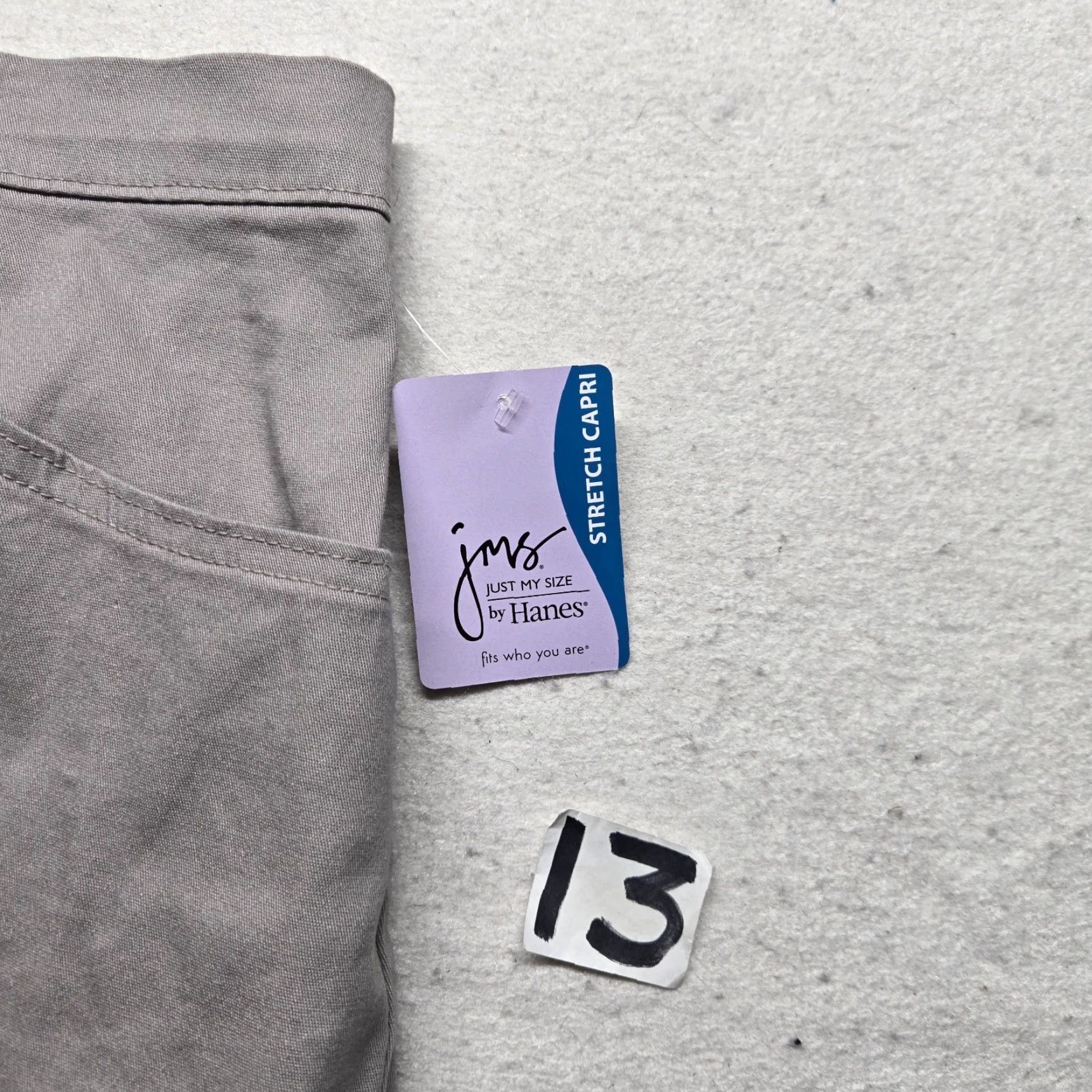 Vintage NEW JMS Just My Size Tan Capri Pants Linen Blend Elastic Waist Pockets 16W 1X Size 40" / US 18 - 2 Thumbnail