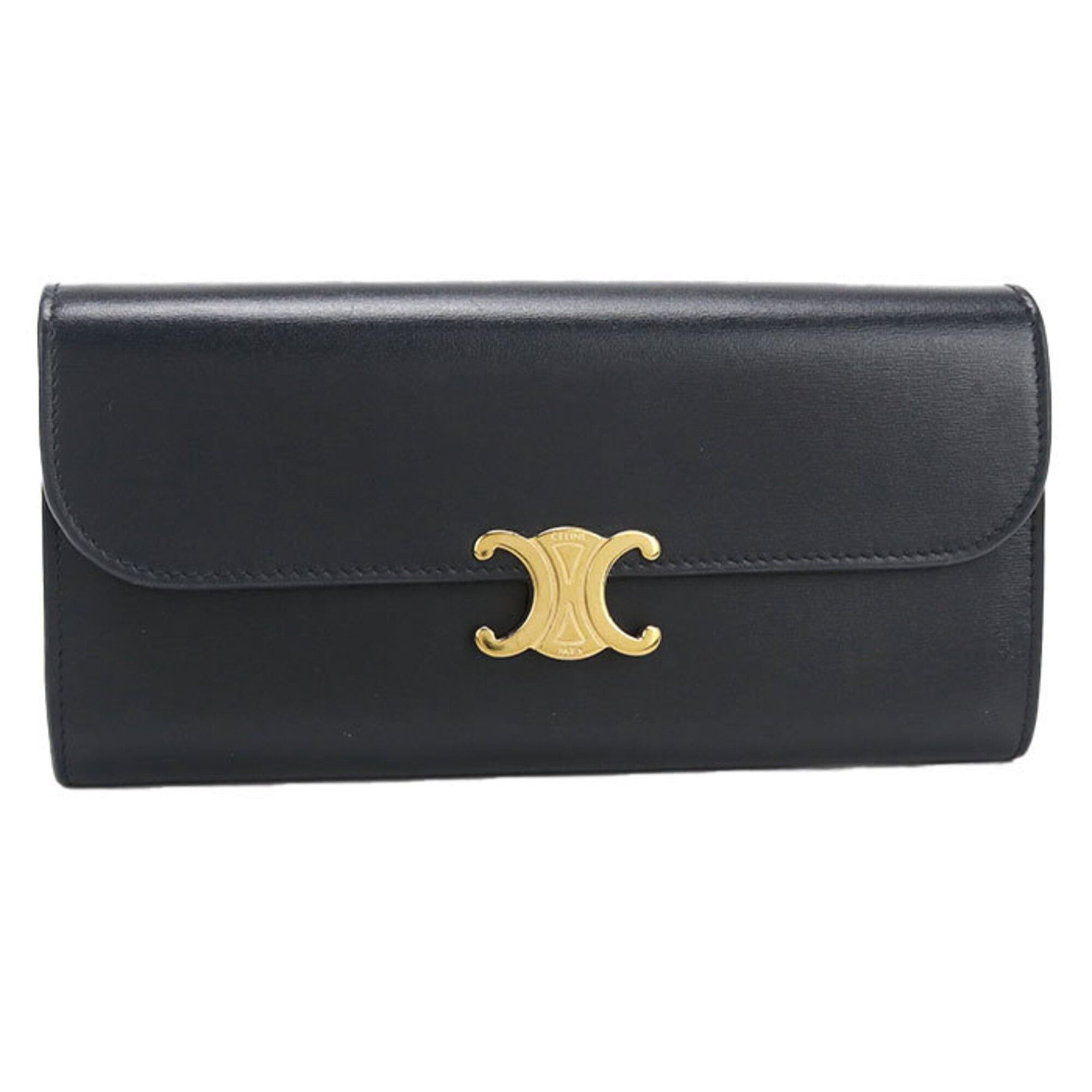 Celine Celine Long Wallet Bi-fold 10E313DPV.38NO Large Triomphe Women's Black Size ONE SIZE - 1 Thumbnail