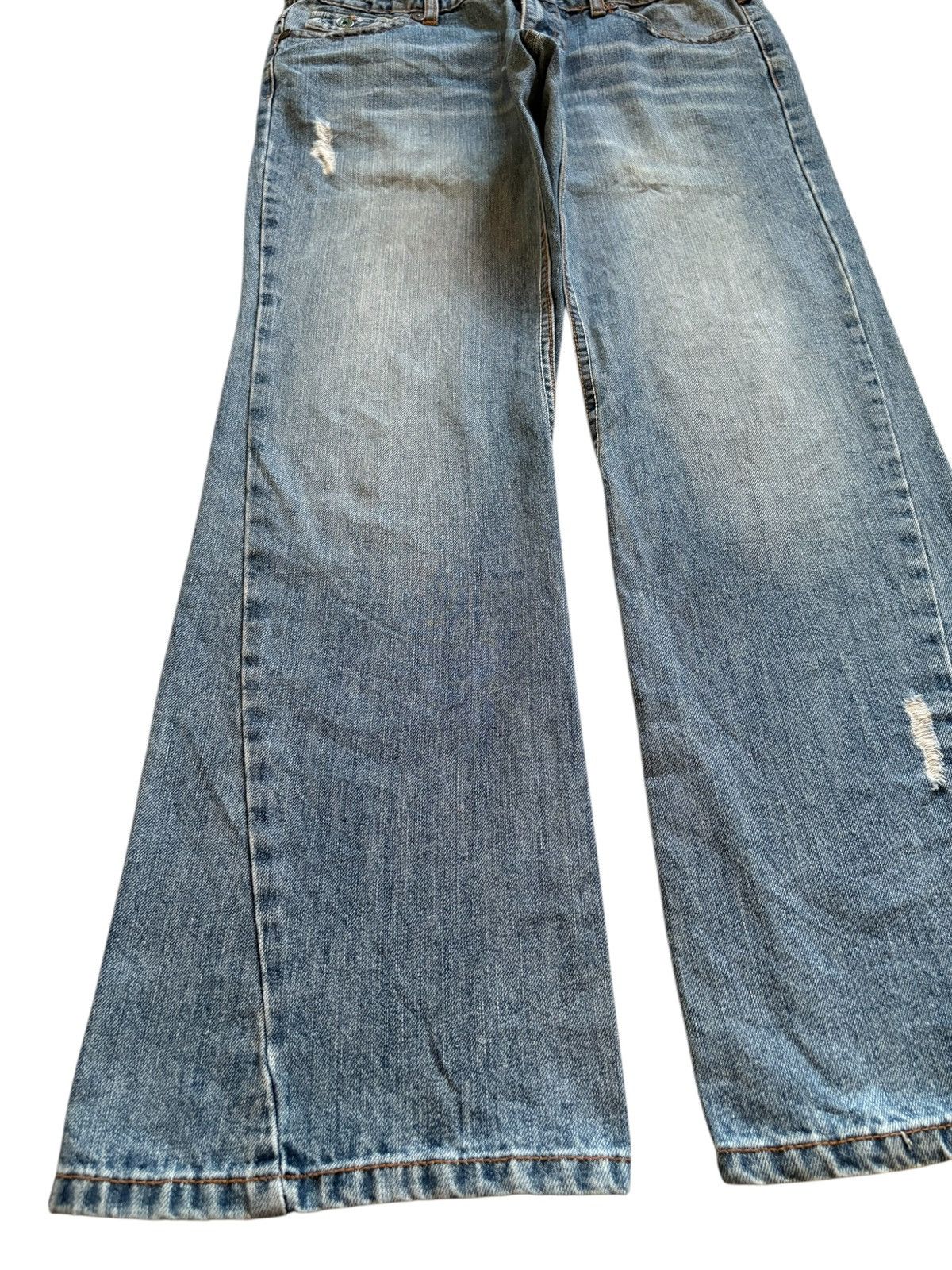 Japanese Brand × Tornado Mart Vintage Japanese Brand Mud Wash Distressed Ripped Flare Jean Size US 32 / EU 48 - 6 Thumbnail