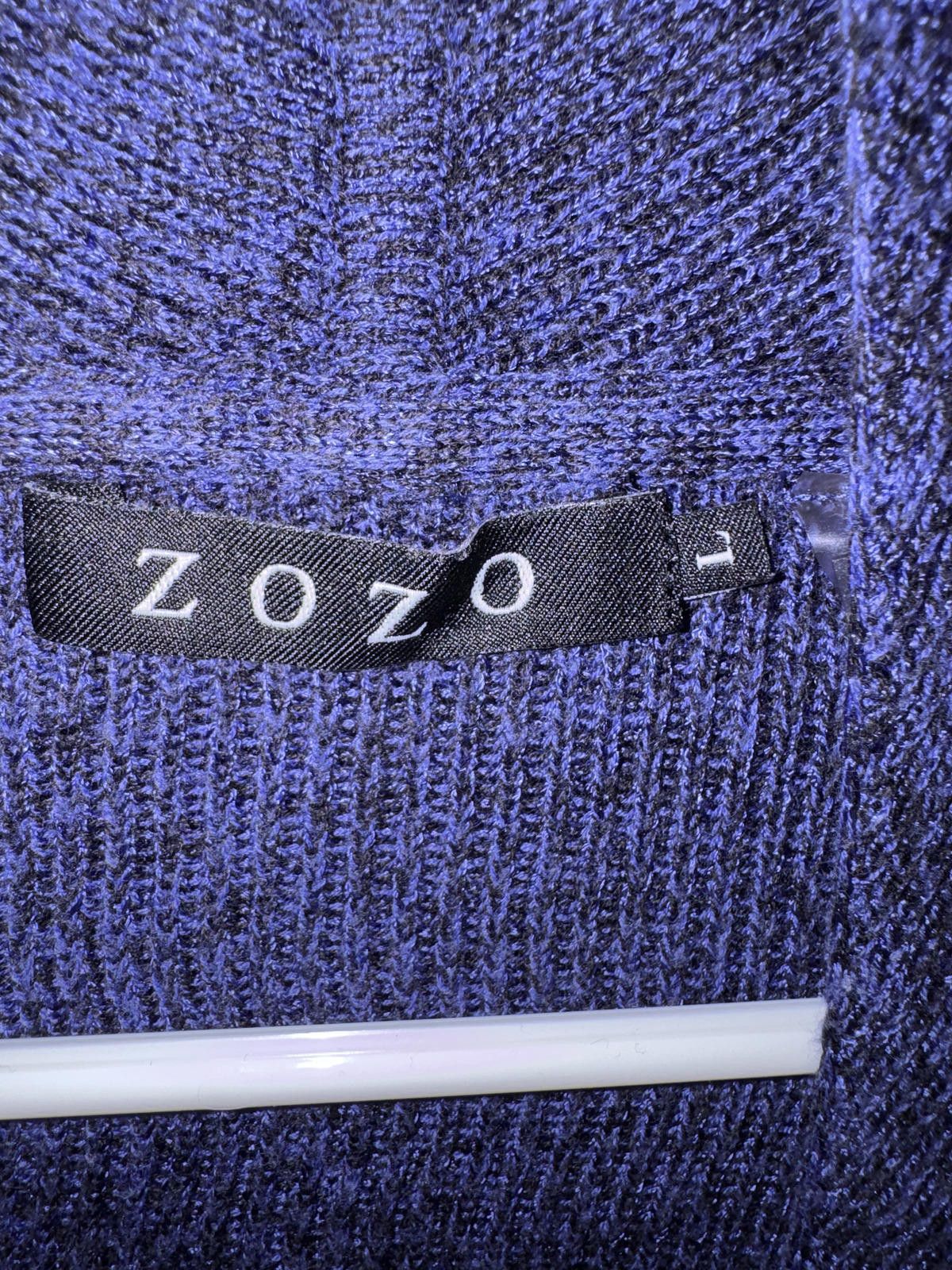 Zoo York Zozo Navy Blue Open Front Knit Cardigan Sweater - Size L Size L / US 10 / IT 46 - 2 Thumbnail
