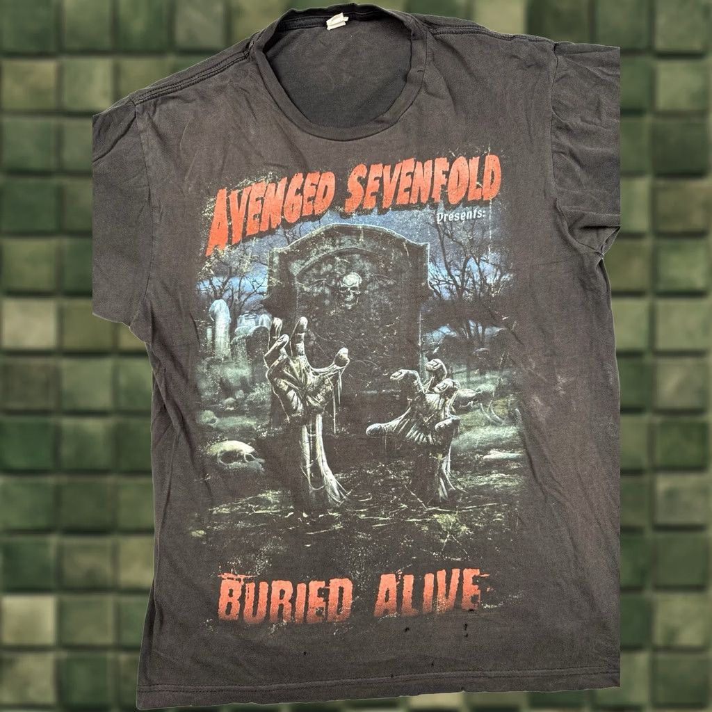 Tultex Avenged Sevenfold Band T Shirt Adult L Black Distressed Faded Grunge Rock Music Metal Size US L / EU 52-54 / 3 - 1 Thumbnail
