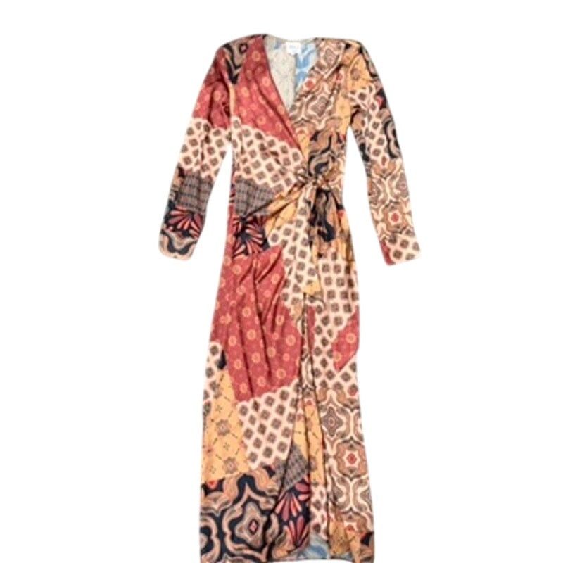 MISA Los Angeles MISA Los Angeles Eliza Patchwork Wrap Dress, Size XS Size XS / US 0-2 / IT 36-38 - 4 Thumbnail