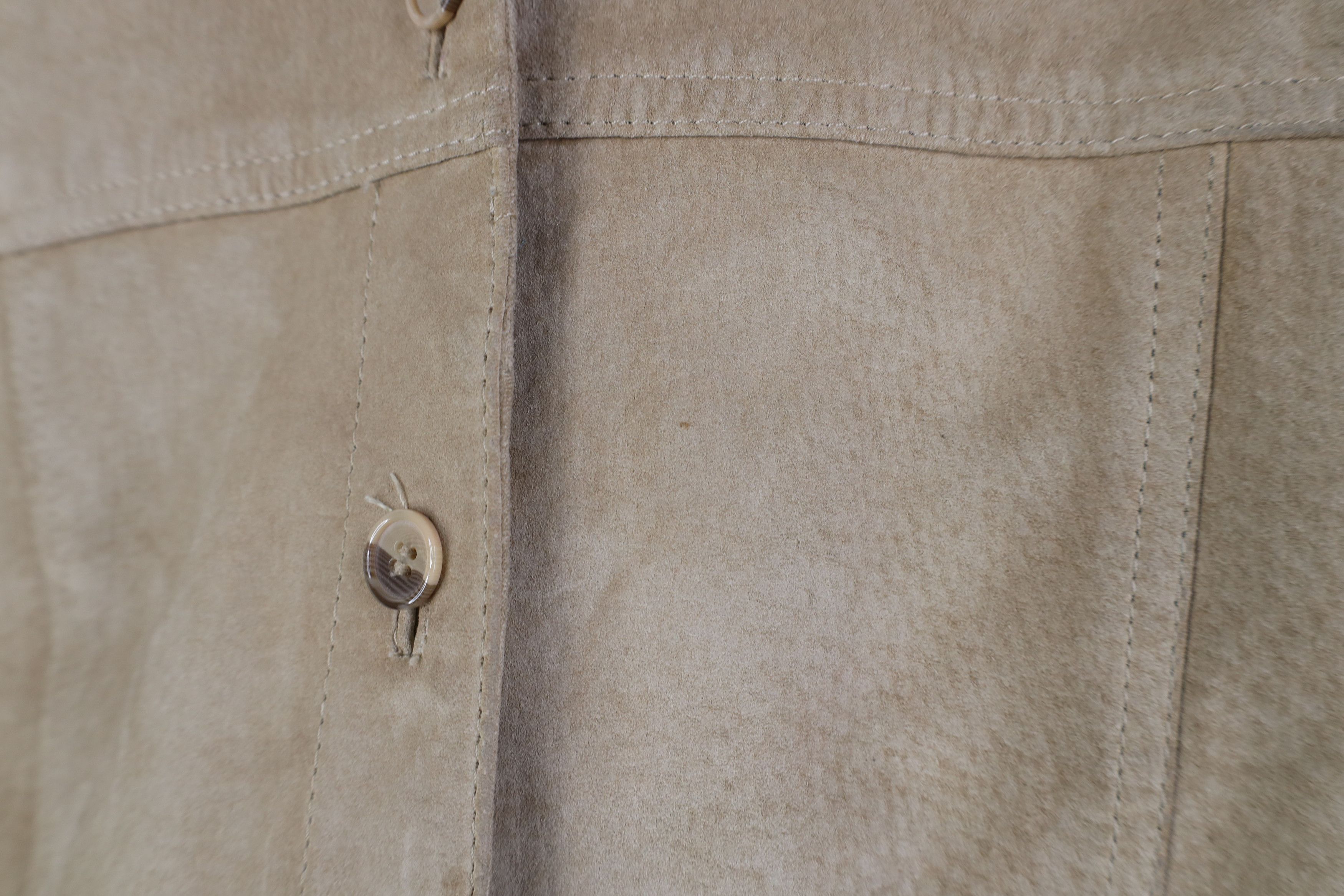 Vintage Vintage 90s Streetwear Suede Leather Button Shirt Jacket Size L / US 10 / IT 46 - 4 Thumbnail