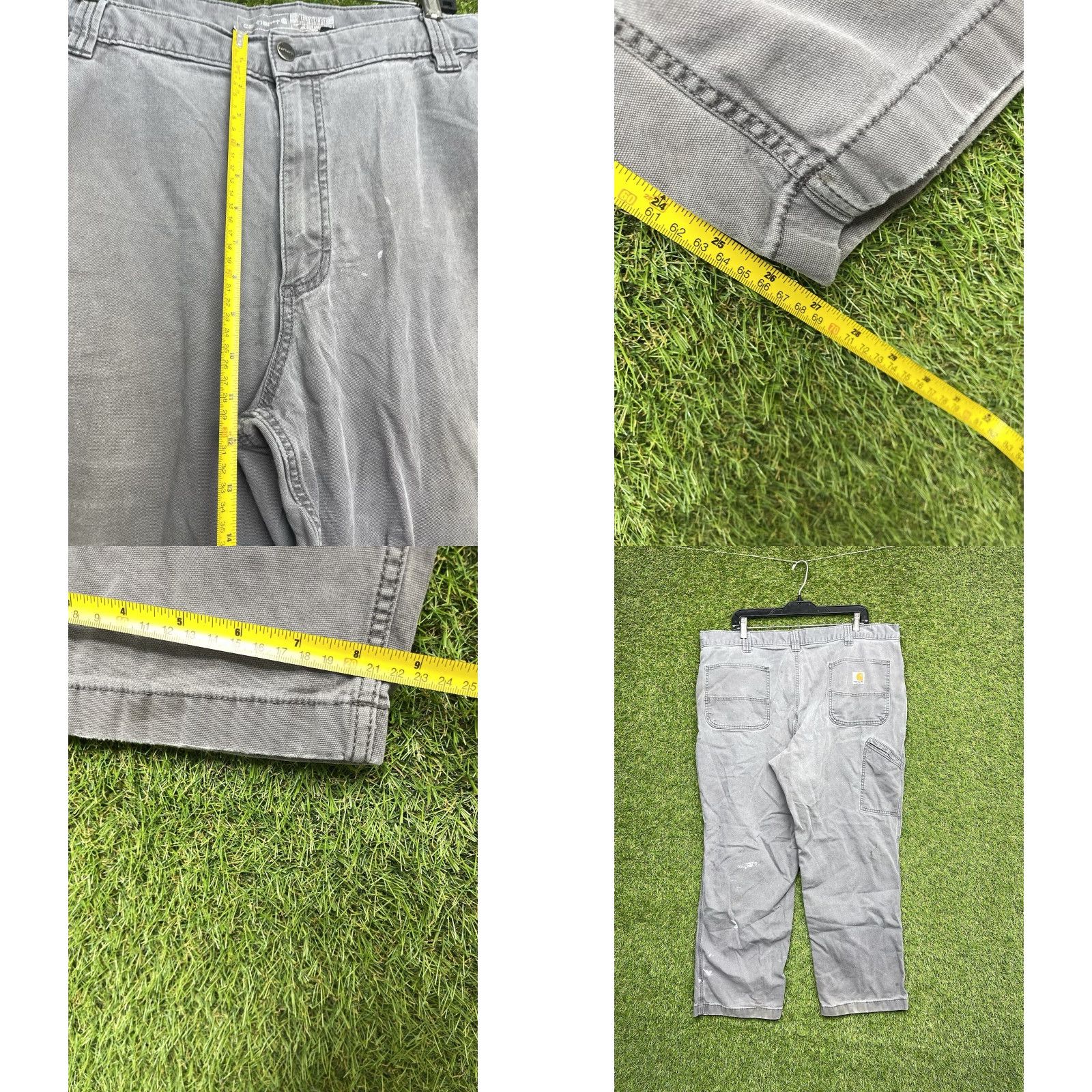 Carhartt VINTAGE Carhartt Carpenter Pants Mens 42x30 Gray Rugged Flex Canvas Work Relaxed Fit Y2K Size US 42 / EU 58 - 8 Thumbnail