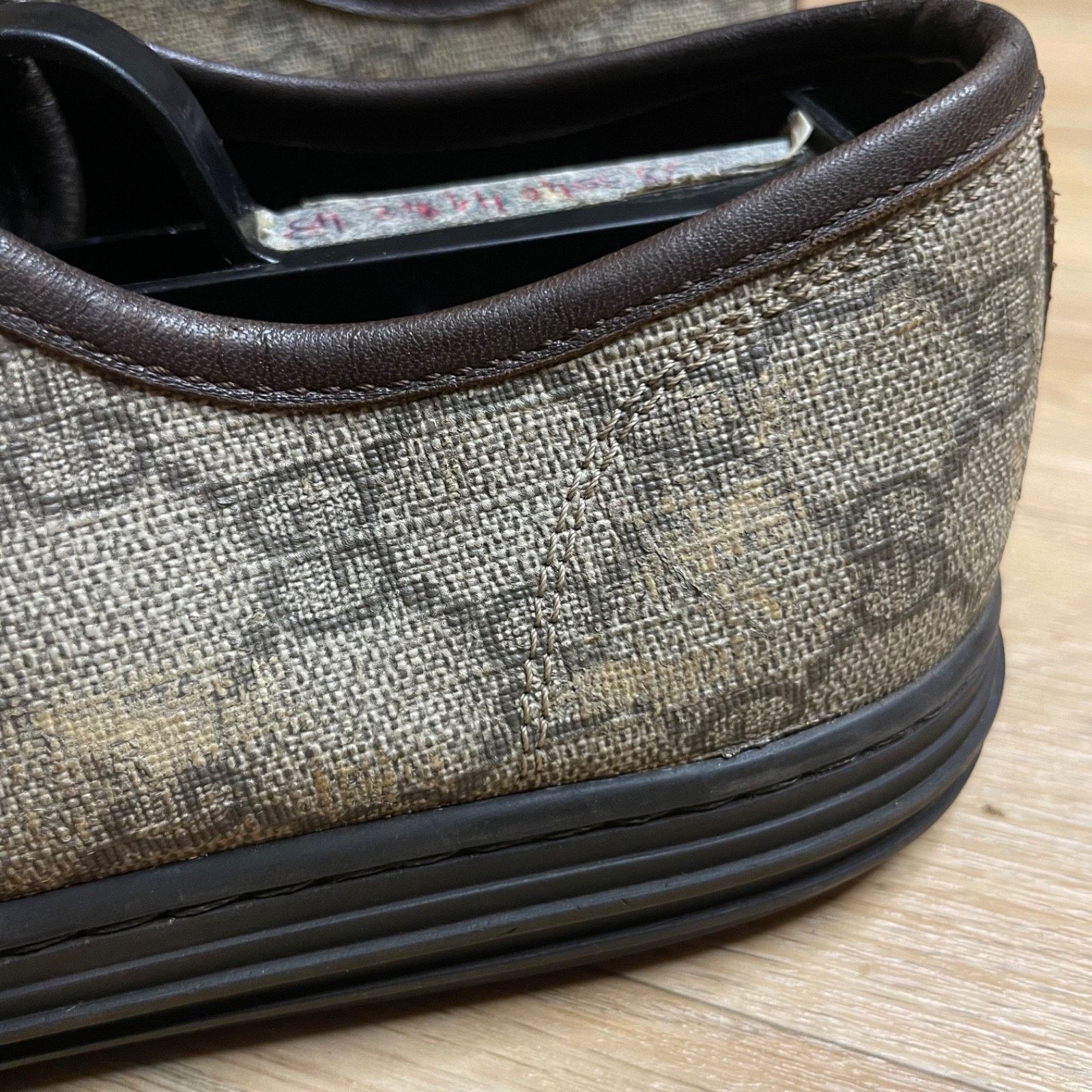 Gucci GUCCI Sneakers BROWN Leather low Top GG Monogram Canvas Size US 8 / EU 41 - 13 Thumbnail