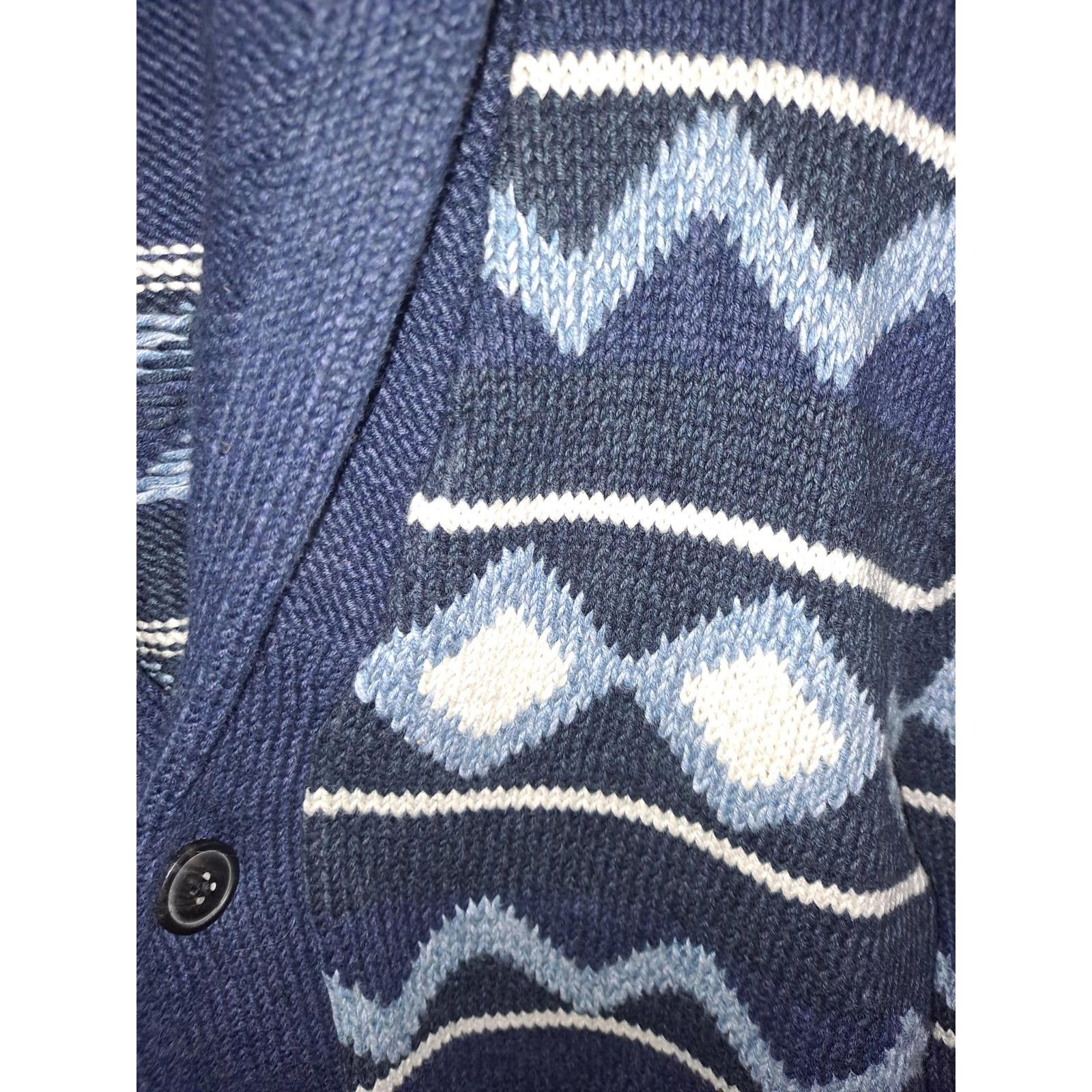 Gap Gap Blue and White Smoking Heavy Button Up Sweater Size Medi Size US M / EU 48-50 / 2 - 2 Thumbnail