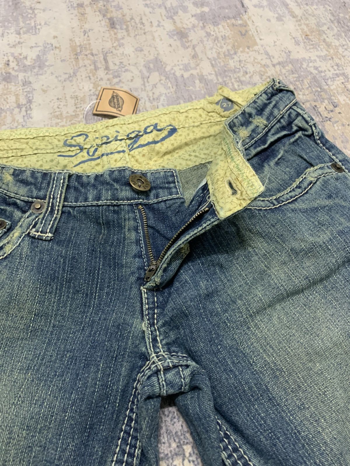 Japanese Brand Spiga Y2K Distressed Bootcut Jeans Vintage Low Rise Denim Size US 29 - 4 Thumbnail