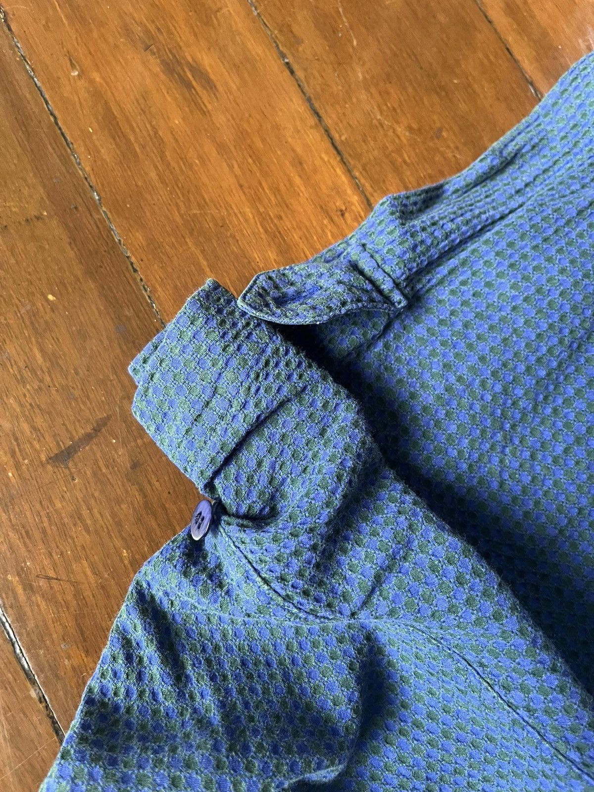 Issey Miyake Issey Miyake Seersucker Pattern Neck Shirt Size US S / EU 44-46 / 1 - 7 Thumbnail