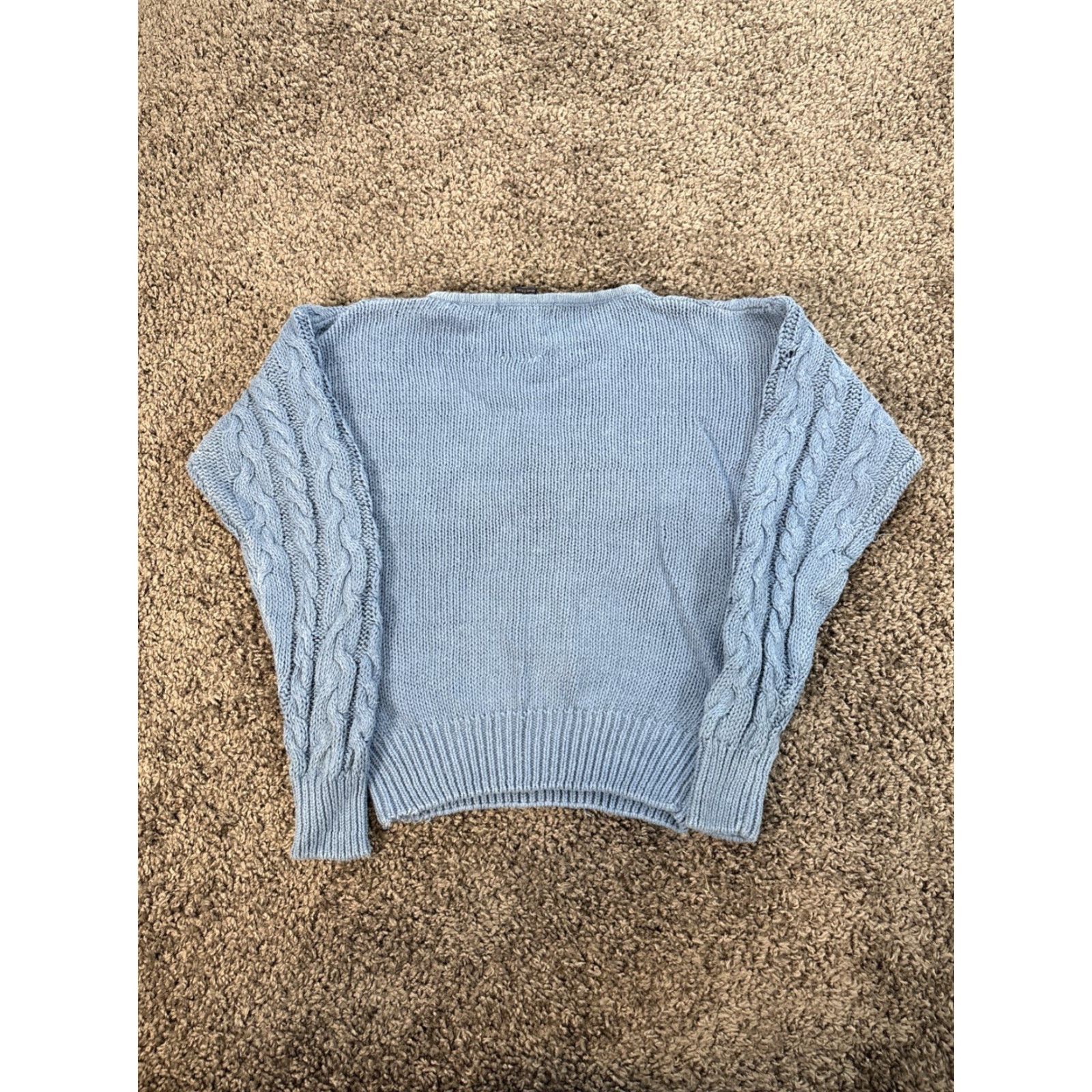 Vintage VINTAGE Directions Sweater Shirt Womens Small Blue 90s Fisherman Crew Neck Chunky-Knit Cotton Pullover Womens S Size S / US 4 / IT 40 - 5 Thumbnail