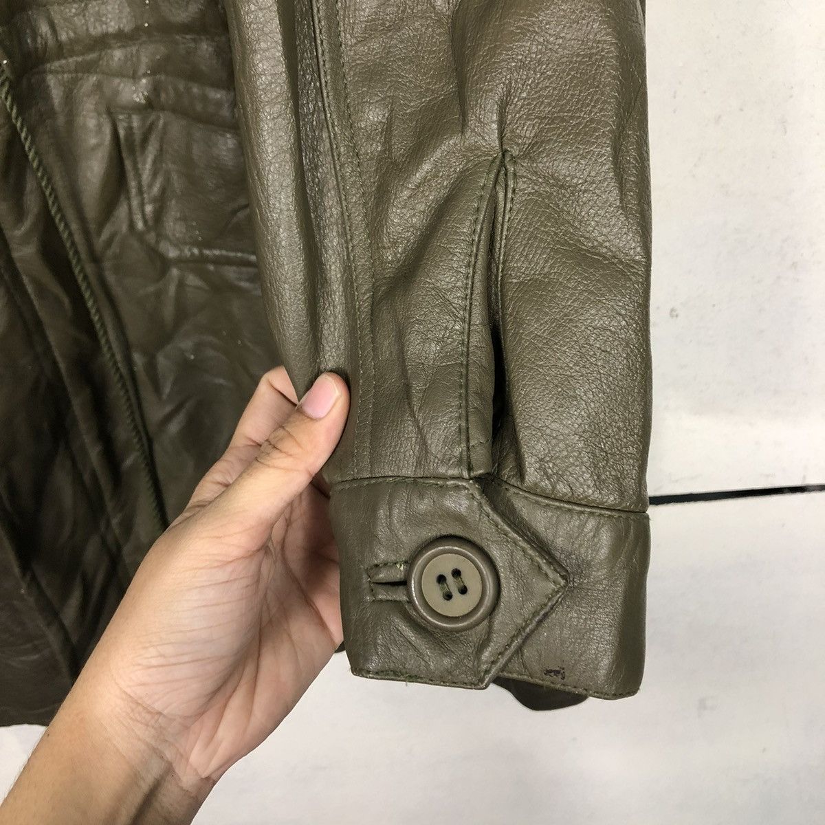 Japanese Brand 🔥VINTAGE BIKER LEATHER JACKET BIG LOGO LINING Size US L / EU 52-54 / 3 - 12 Thumbnail