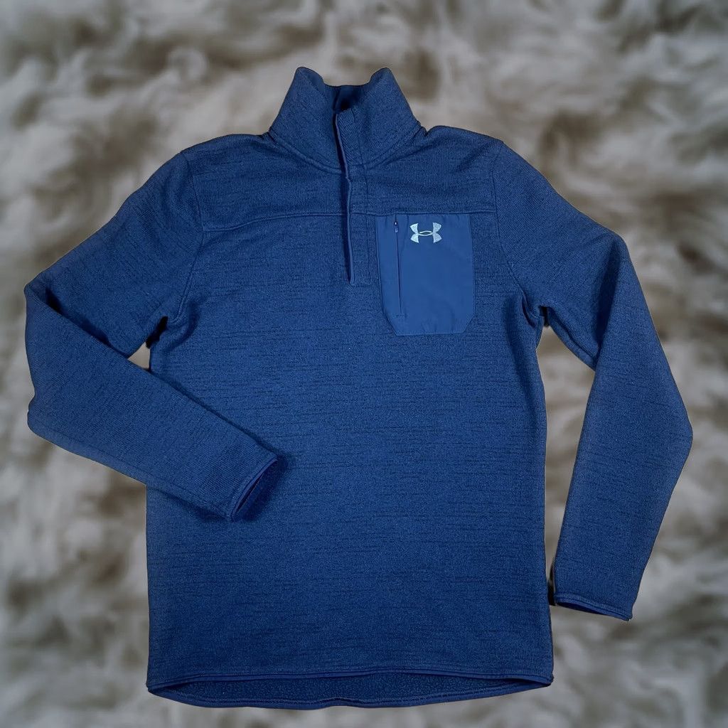 Polo Ralph Lauren Under Armour Sweater Mens M Medium Coldgear Henley Fleece Active Pullover Size US M / EU 48-50 / 2 - 1 Thumbnail