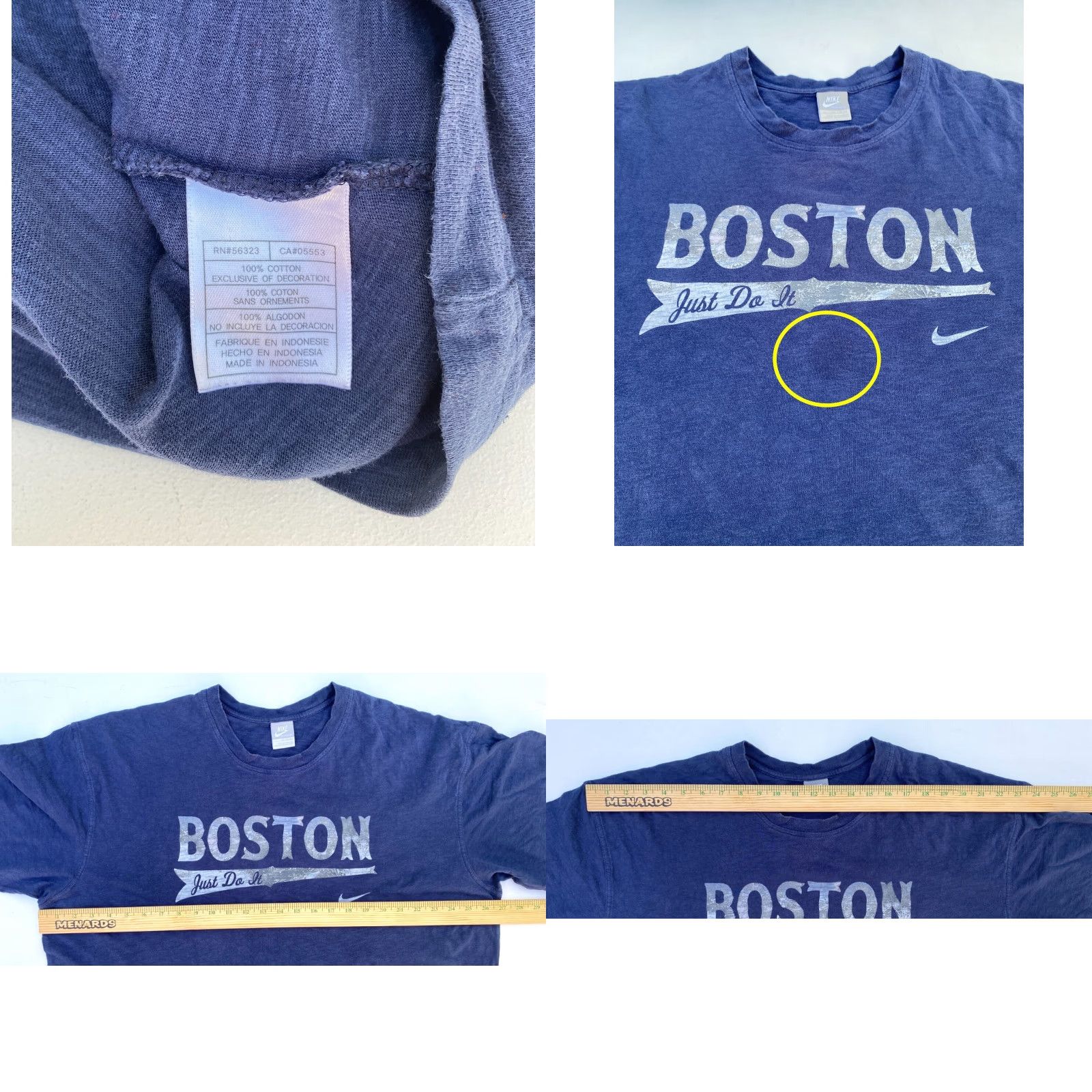 Nike VINTAGE Nike Sportswear Boston T-Shirt Mens 2XL Blue Cotton Short Sleeve Crew Neck 2000s Logo Sports Mens Size US XXL / EU 58 / 5 - 8 Thumbnail