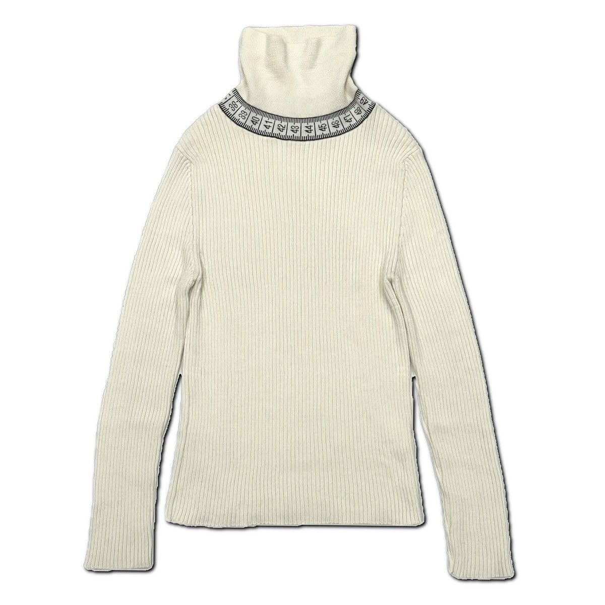 Japanese Brand × Jean Paul Gaultier Japan Limited Tape Measure Designed Turtleneck Knit Pullover Size XS / US 0-2 / IT 36-38 - 2 Thumbnail