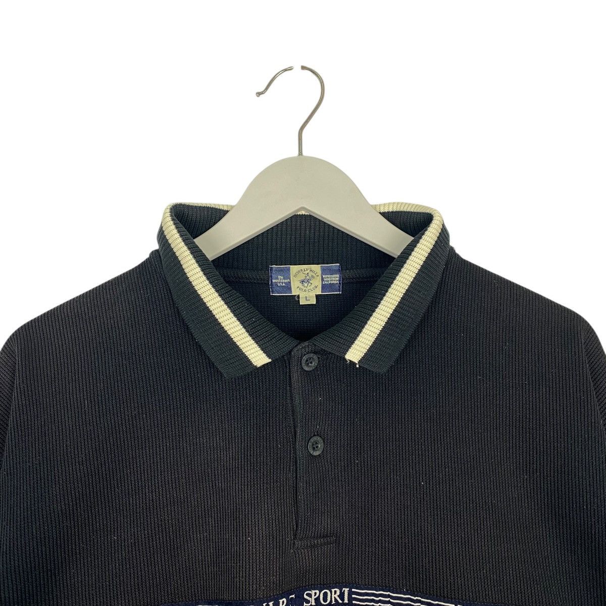 Other Vintage Beverly Hill Polo Club Collar Half Button Black Big Size US L / EU 52-54 / 3 - 4 Thumbnail