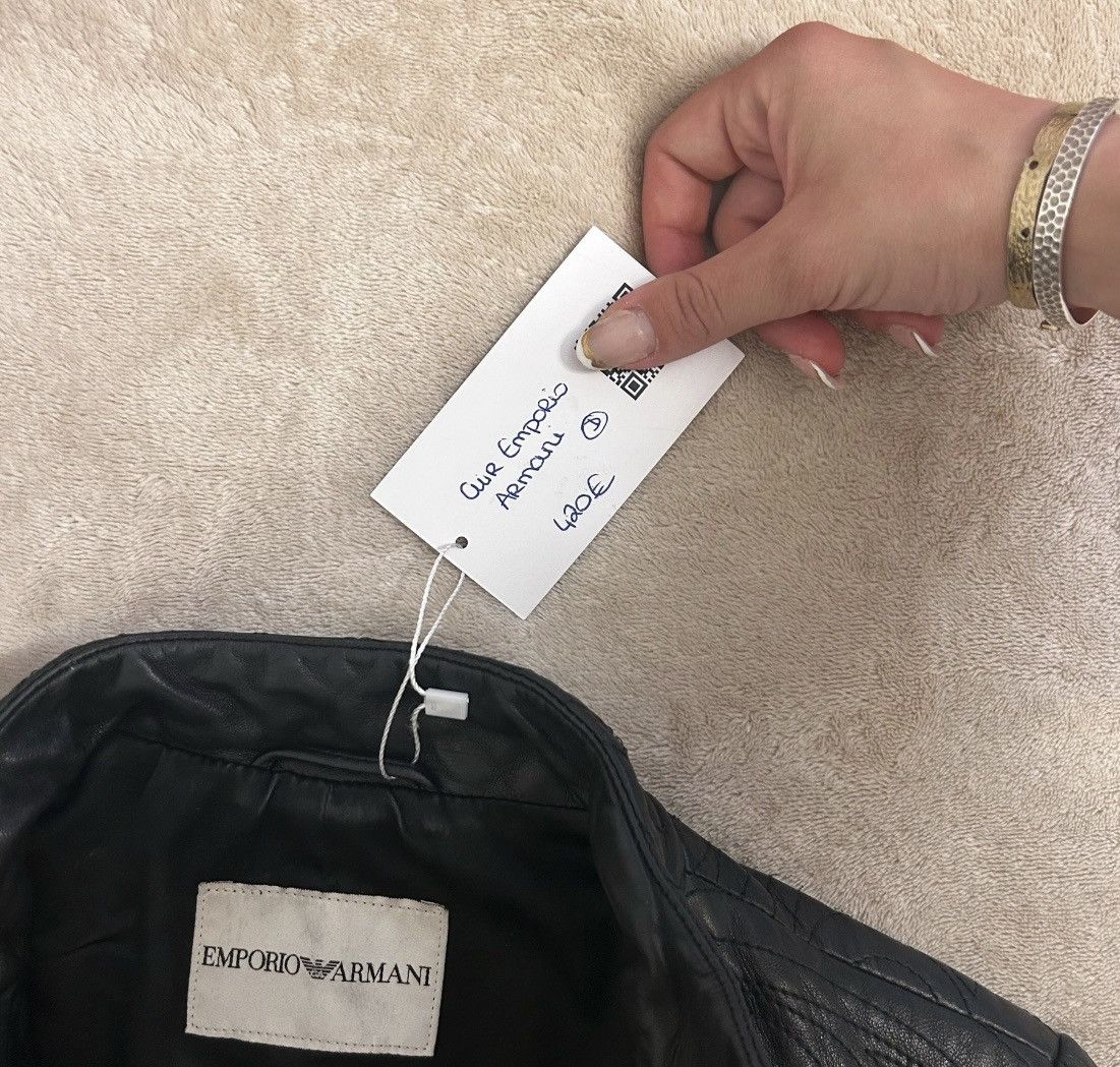Emporio Armani Emporio Armani Vintage Embroidered Leather Jacket - Black Size XS / US 0-2 / IT 36-38 - 6 Thumbnail
