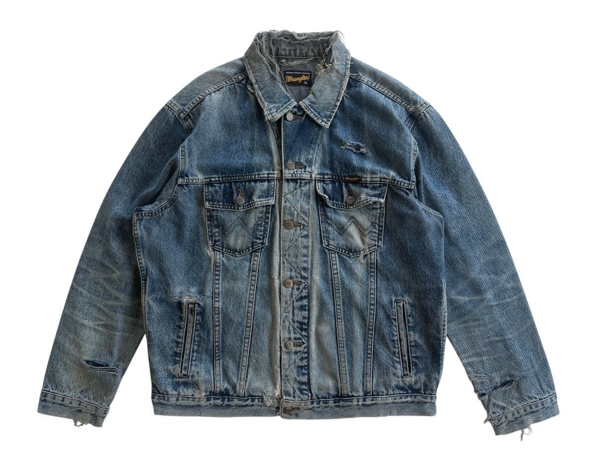 Vintage Thrashed!!! Vintage Wrangler Trucker Jacket Distressed Size US XL / EU 56 / 4 - 4 Thumbnail