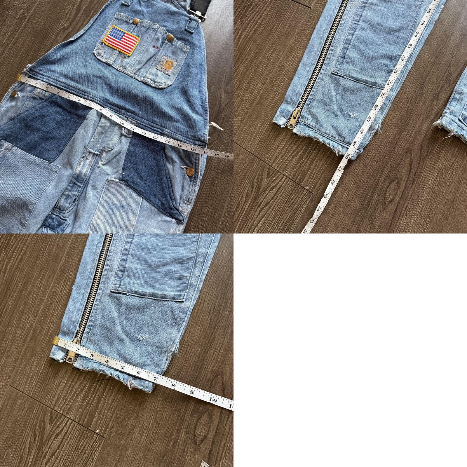 Carhartt VINTAGE Carhartt Denim Bib Overalls 34x32 Blue Distressed Rienforced Workwear Size US 34 / EU 50 - 8 Thumbnail