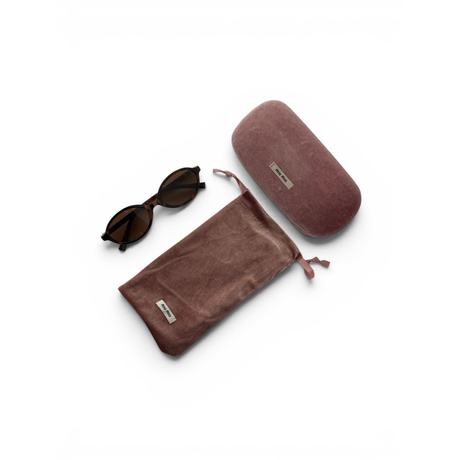 Miu Miu Miu Miu Oval Tortoiseshell Sunglasses Size ONE SIZE - 1 Thumbnail