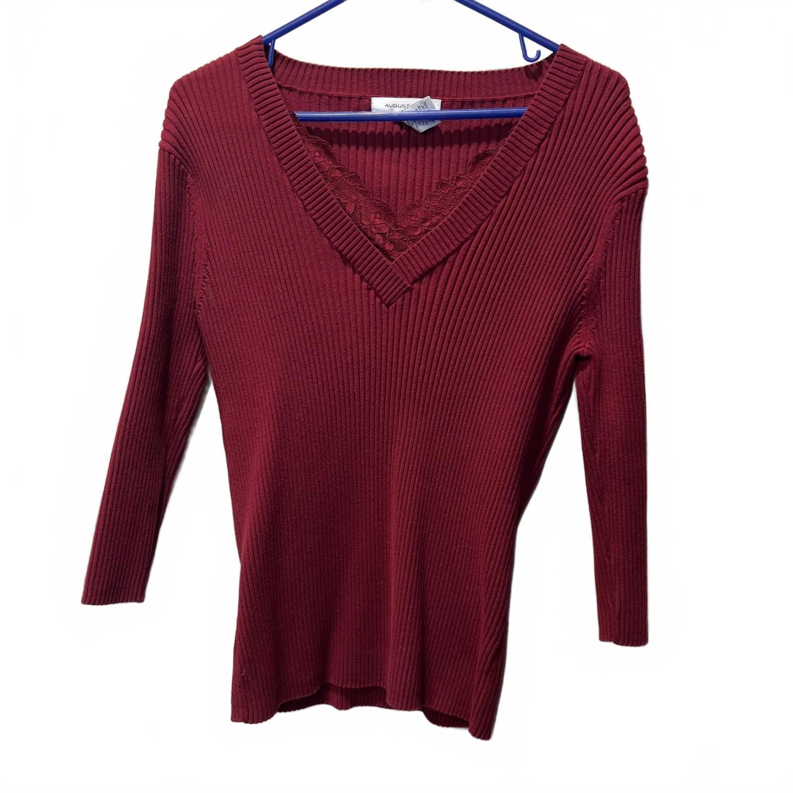 Other August Silk Women's Ribbed V-Neck Sweater - XL Size XL / US 12-14 / IT 48-50 - 1 Thumbnail