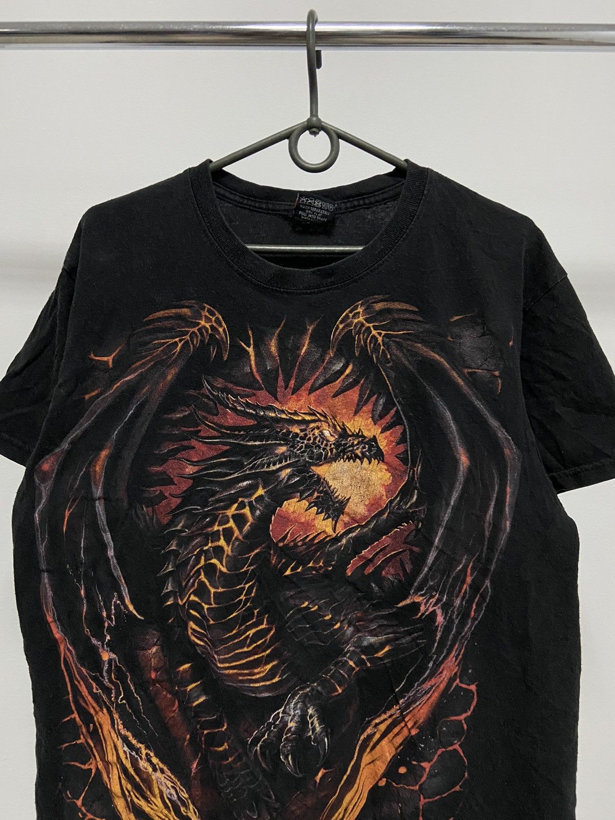 Japanese Brand × Vintage Spiral Dragon Japanese T Shirt Vintage Big Logo Print Rock Size US L / EU 52-54 / 3 - 2 Thumbnail