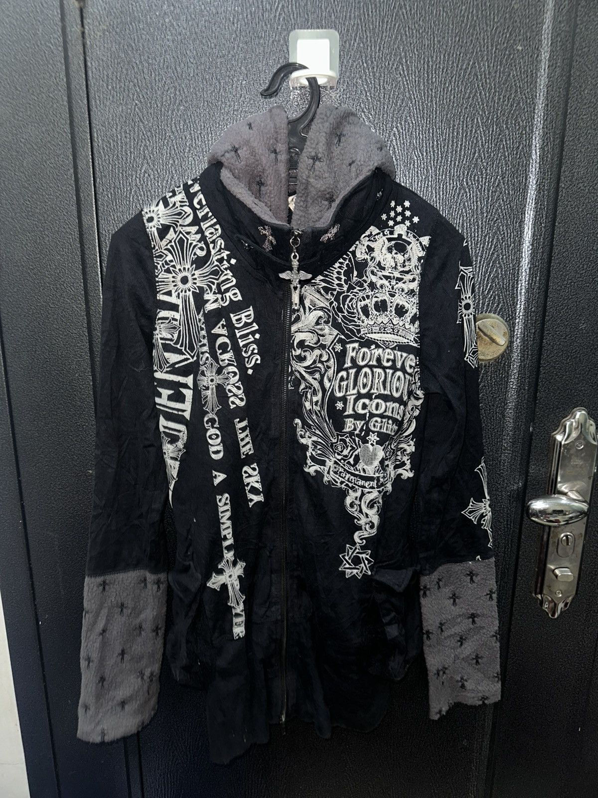 If Six Was Nine Glitz Inspired Chrome Heart2 Pocket Zipper Hoodie Size US S / EU 44-46 / 1 - 1 Thumbnail