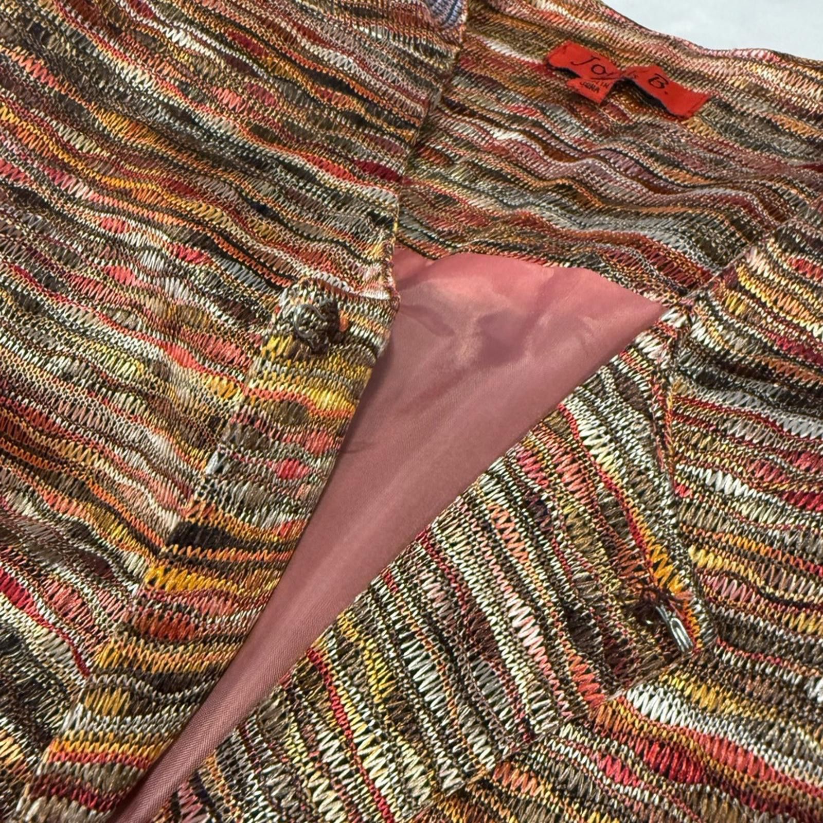 Bon Jovi Joni B. Collarless Blazer multicolor & pink lining SZ PL Size L / US 10 / IT 46 - 4 Thumbnail