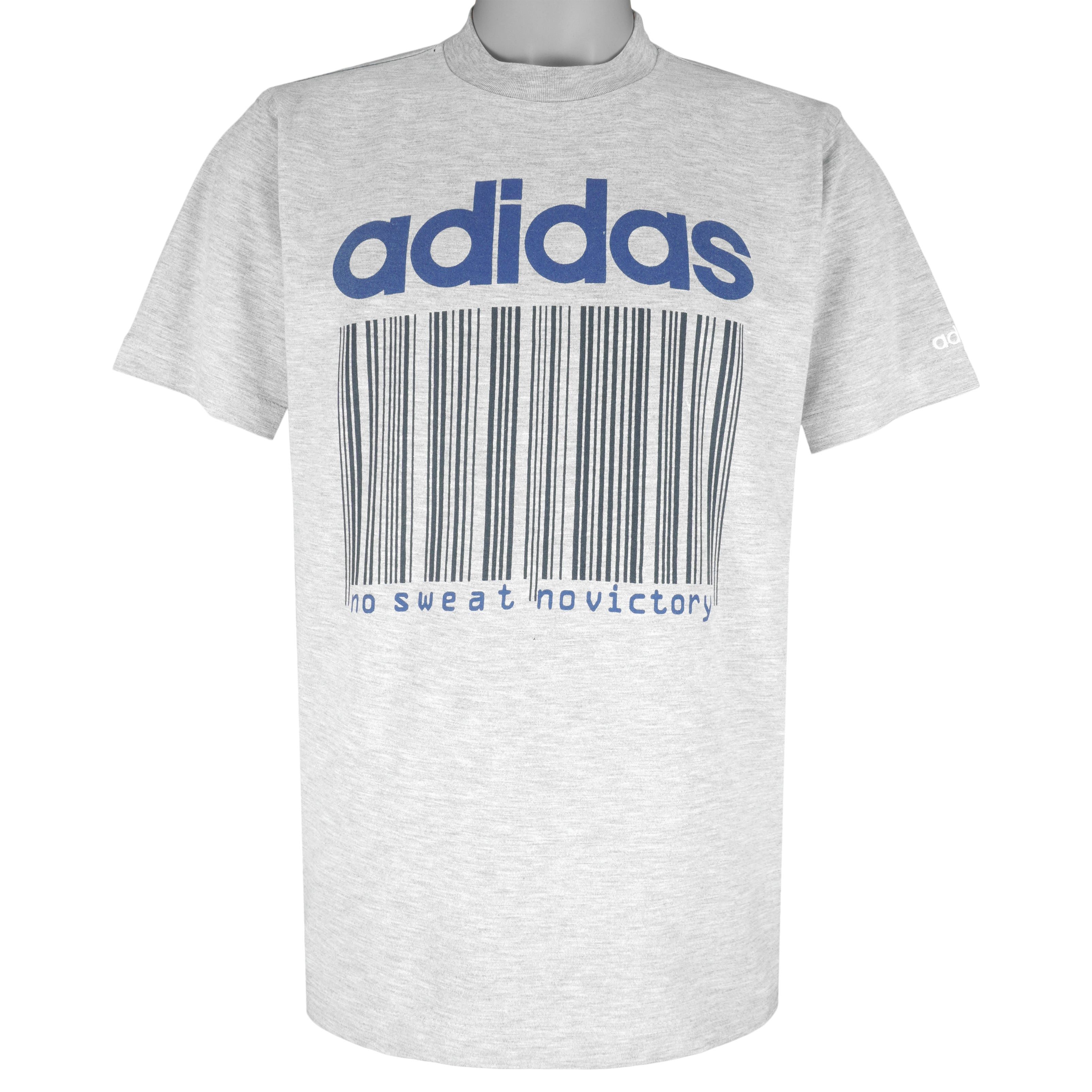 Adidas No Sweat No Victory Barcode T-Shirt 1990s Size US M / EU 48-50 / 2 - 1 Thumbnail