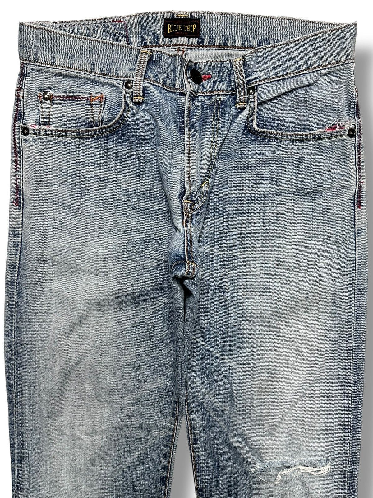 Edwin EDWIN BTJ03 Straight Leg Distressed Japan Denim Faded Wash Size US 34 / EU 50 - 2 Thumbnail