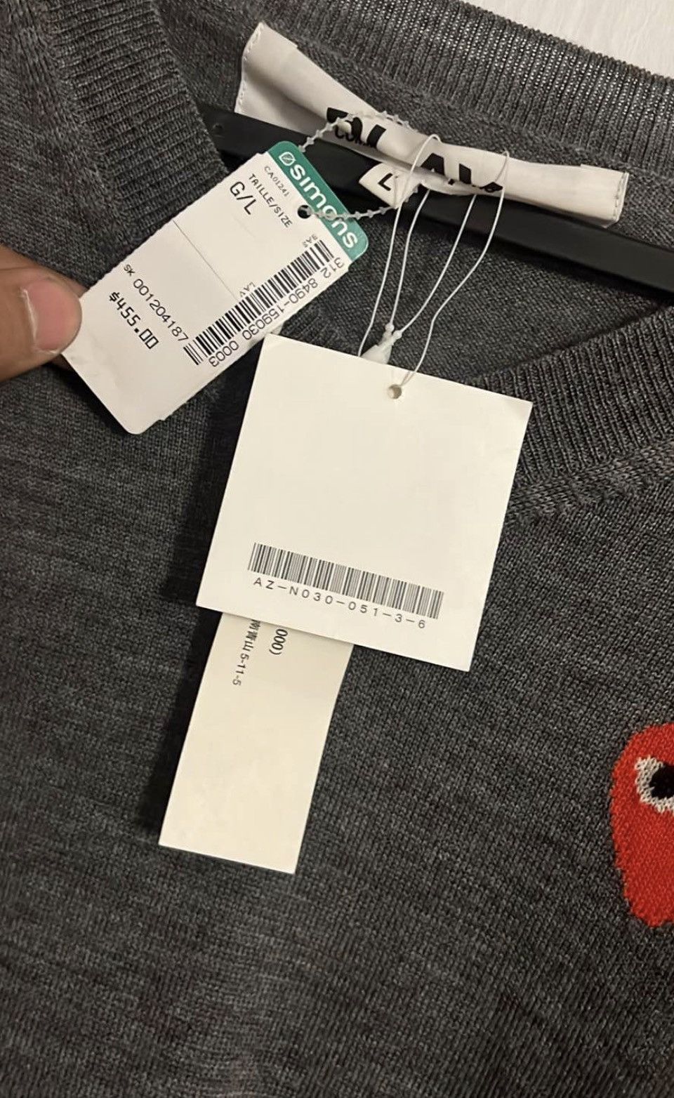 Comme des Garcons PLAY Comme des garçons PLAY knit sweater Size US L / EU 52-54 / 3 - 2 Thumbnail