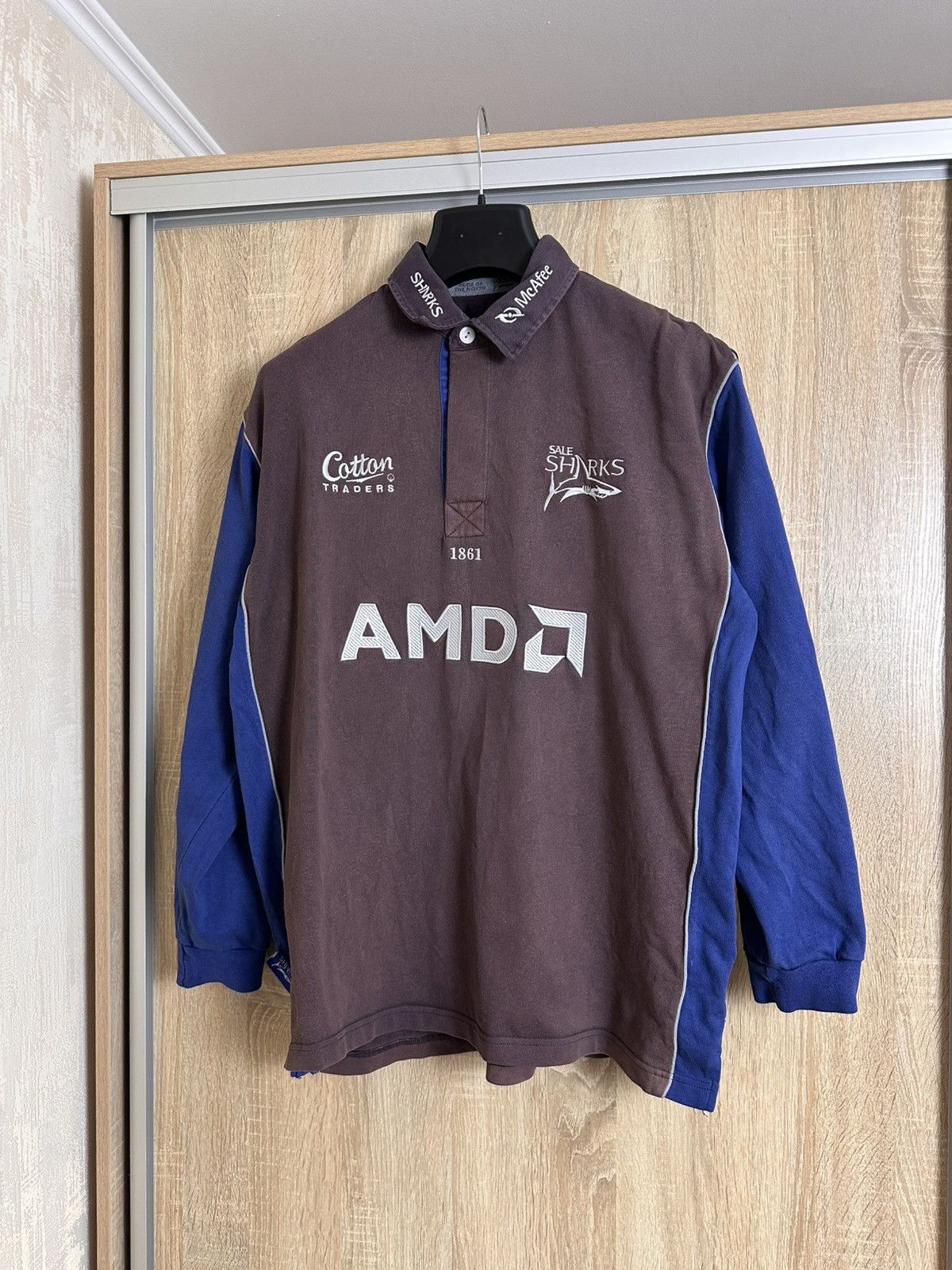 Cotton Traders 🔥 Sale Sharks Rugby Shirt Cotton Traders 2005/06 Long Sleeve Size US XL / EU 56 / 4 - 3 Thumbnail