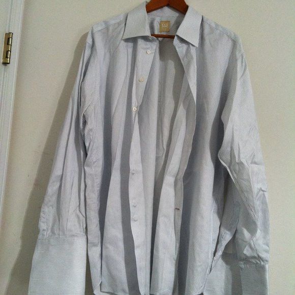 Ike Behar IKE BEHAR MENS 100%COTTON DRESS SHIRT W/FRENCH CUFFS 17.5 Size US XL / EU 56 / 4 - 6 Thumbnail