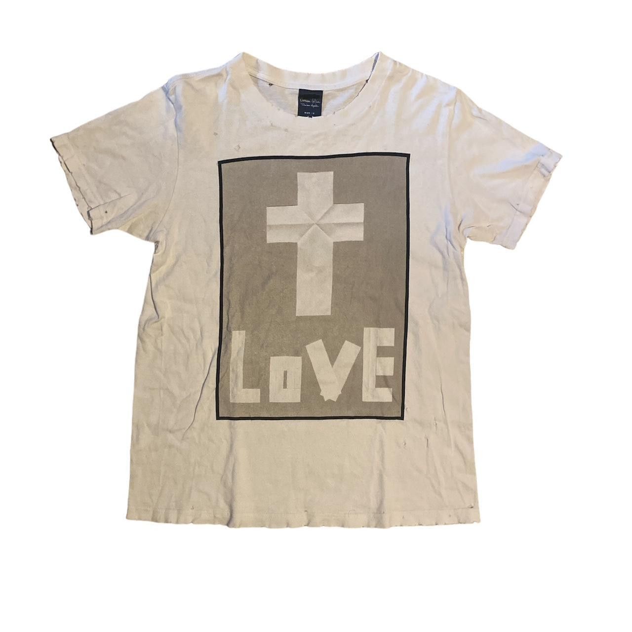 image of Number N Ine Number Nine Origami “Love” Shirt in White, Men's (Size XS)