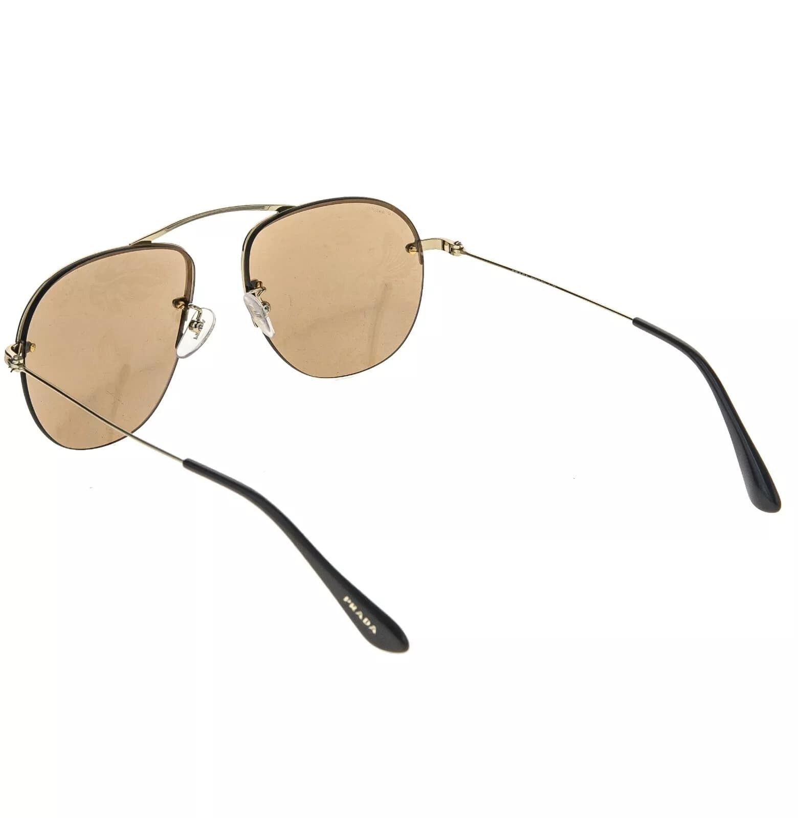 Prada PRADA 58O TEDDY PR58OS Aviator Gold Mirrored Sunglasses Size ONE SIZE - 3 Thumbnail