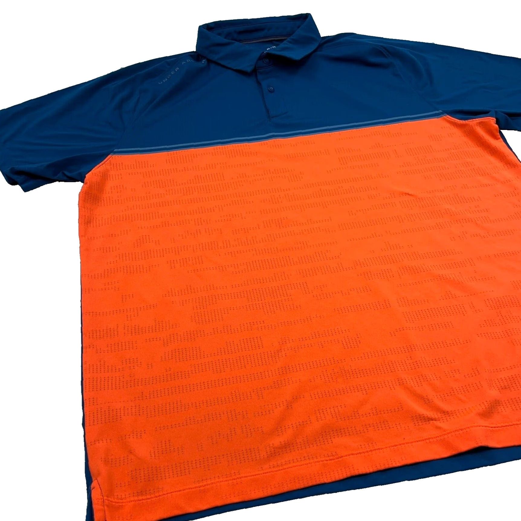 Under Armour Under Armour Polo Shirt Men XL Orange Blue Loose Fit Performance Polo Shirt Athletic Sun 90s Size US XL / EU 56 / 4 - 3 Thumbnail