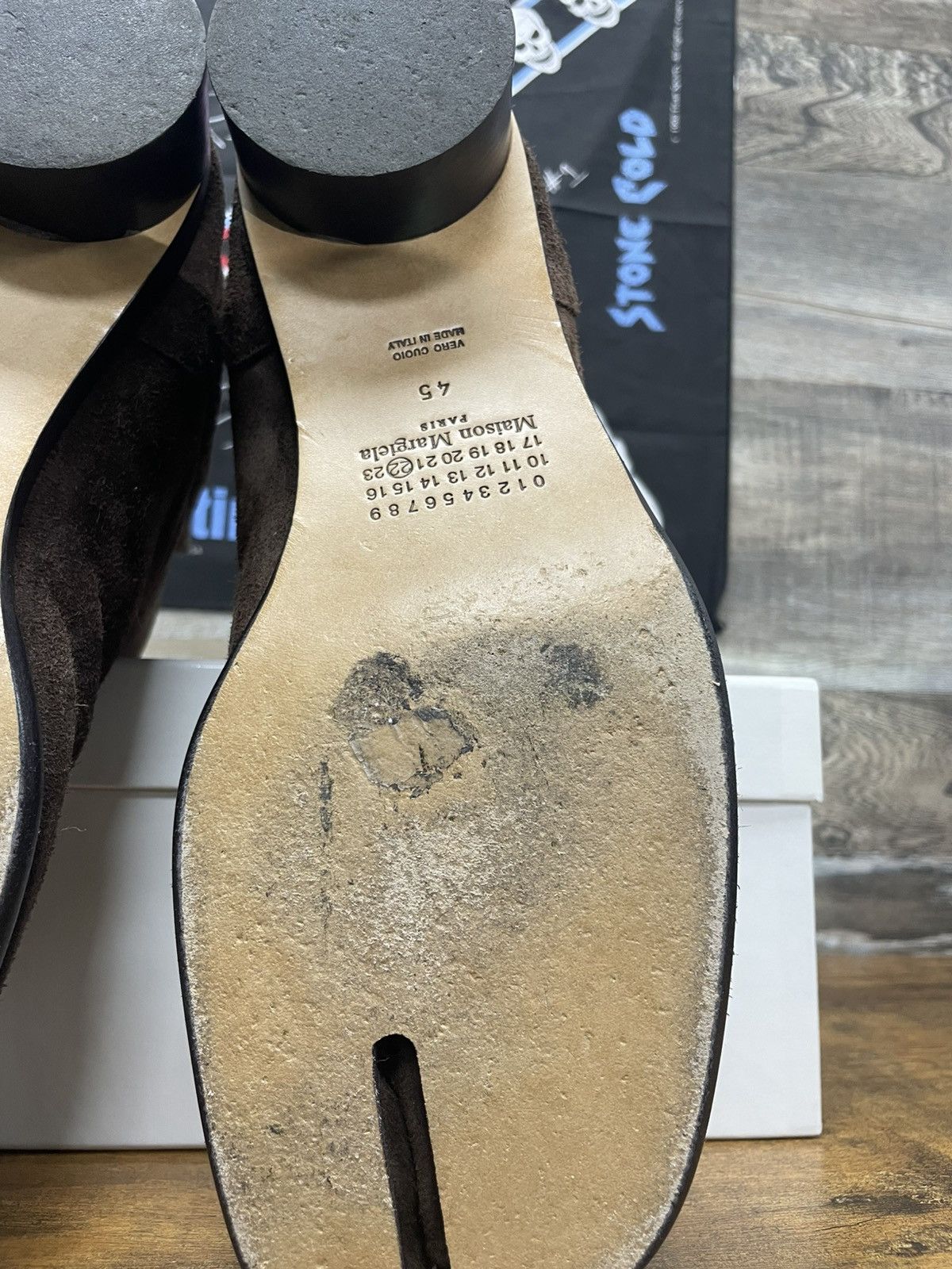 Maison Margiela 45/12-Maison Margiela Brown Suede Heel Boot Size US 12 / EU 45 - 12 Thumbnail