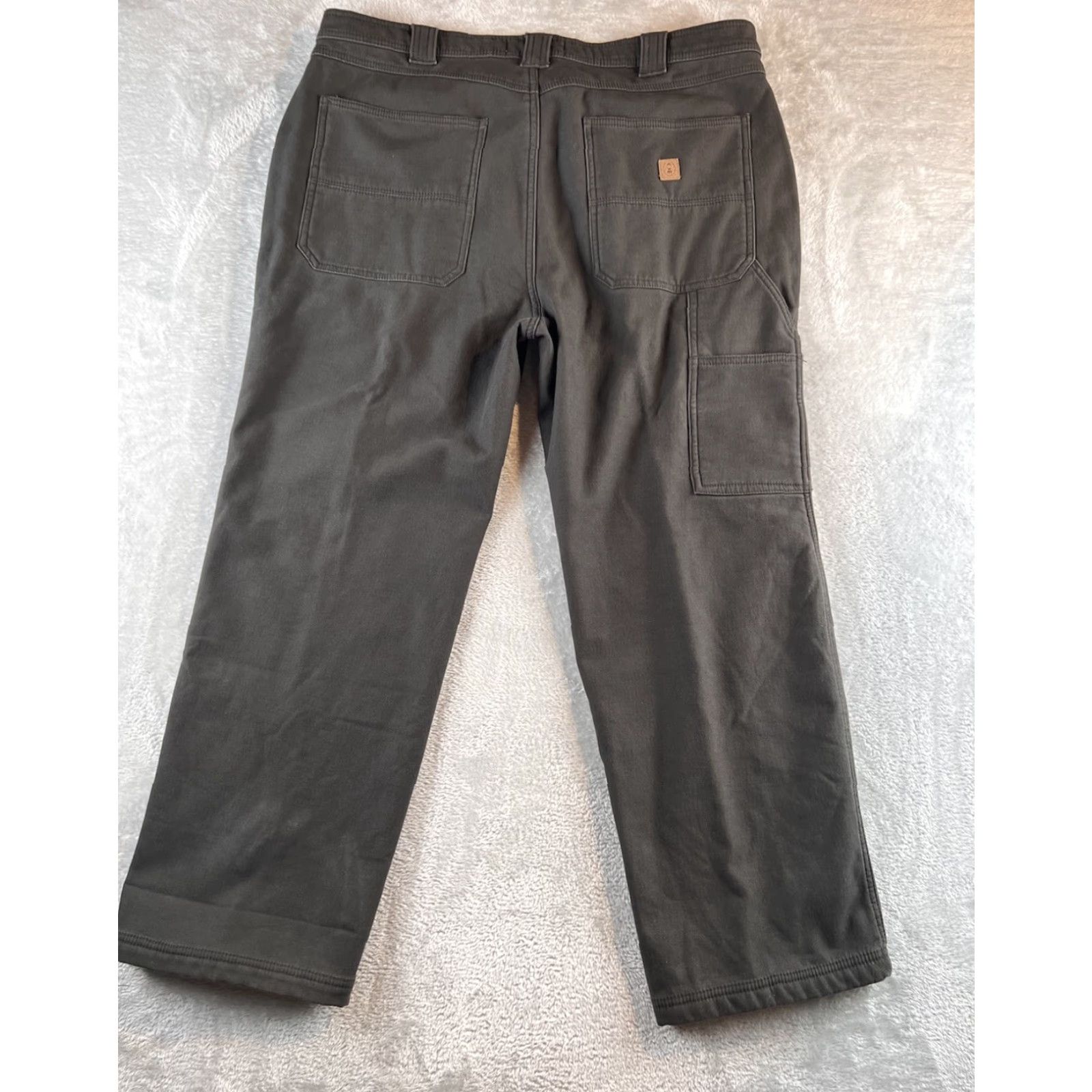Vintage Coleman Mens Pants 38X30 Fleece Lined Charcoal Workwear Camping Hunting Outdoor Cotton Blend Straight Leg Size US 38 / EU 54 - 2 Thumbnail